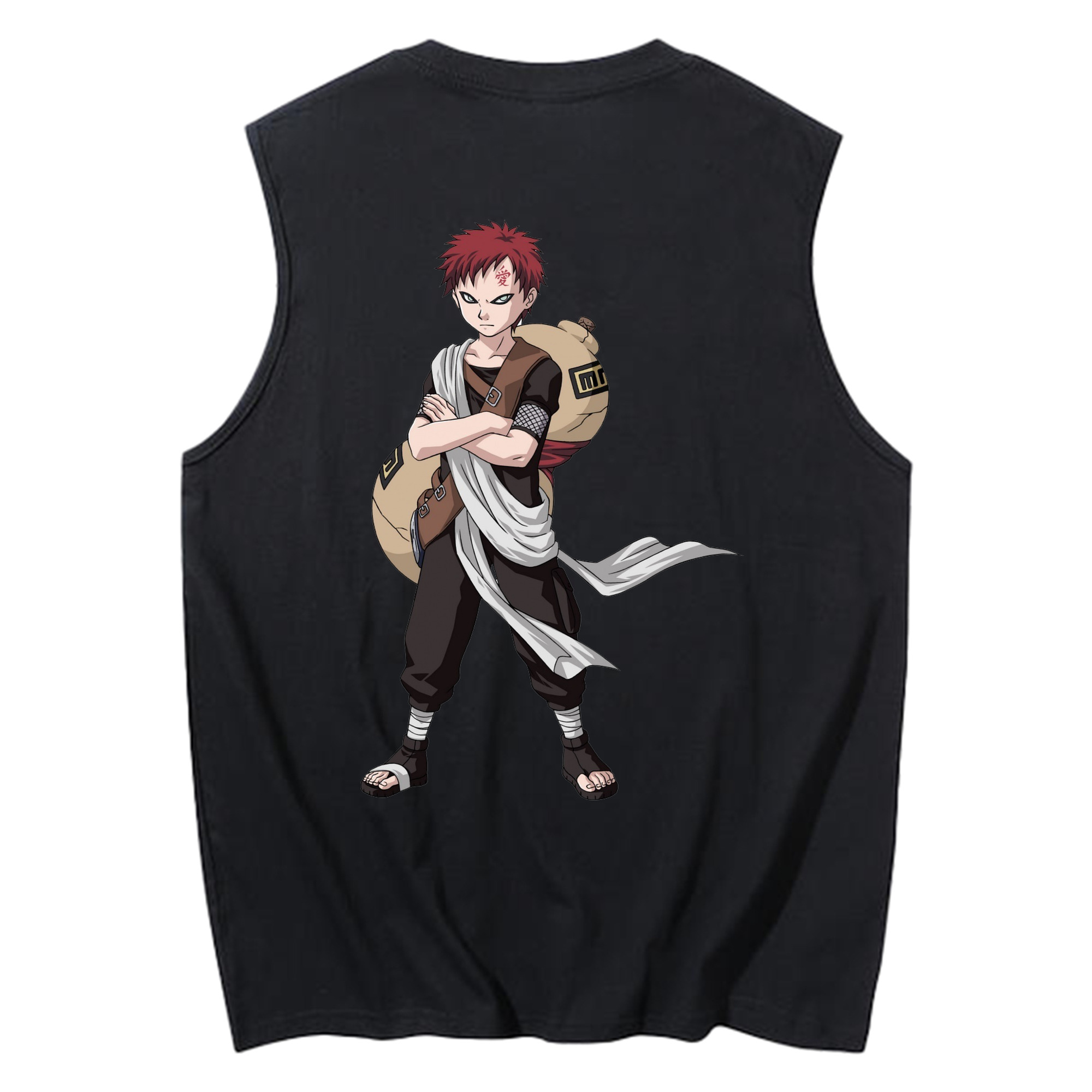 （画像用） NARUTO -ナルト- ガアラ Gaara コットン100％タンクトップ（背面プリント）