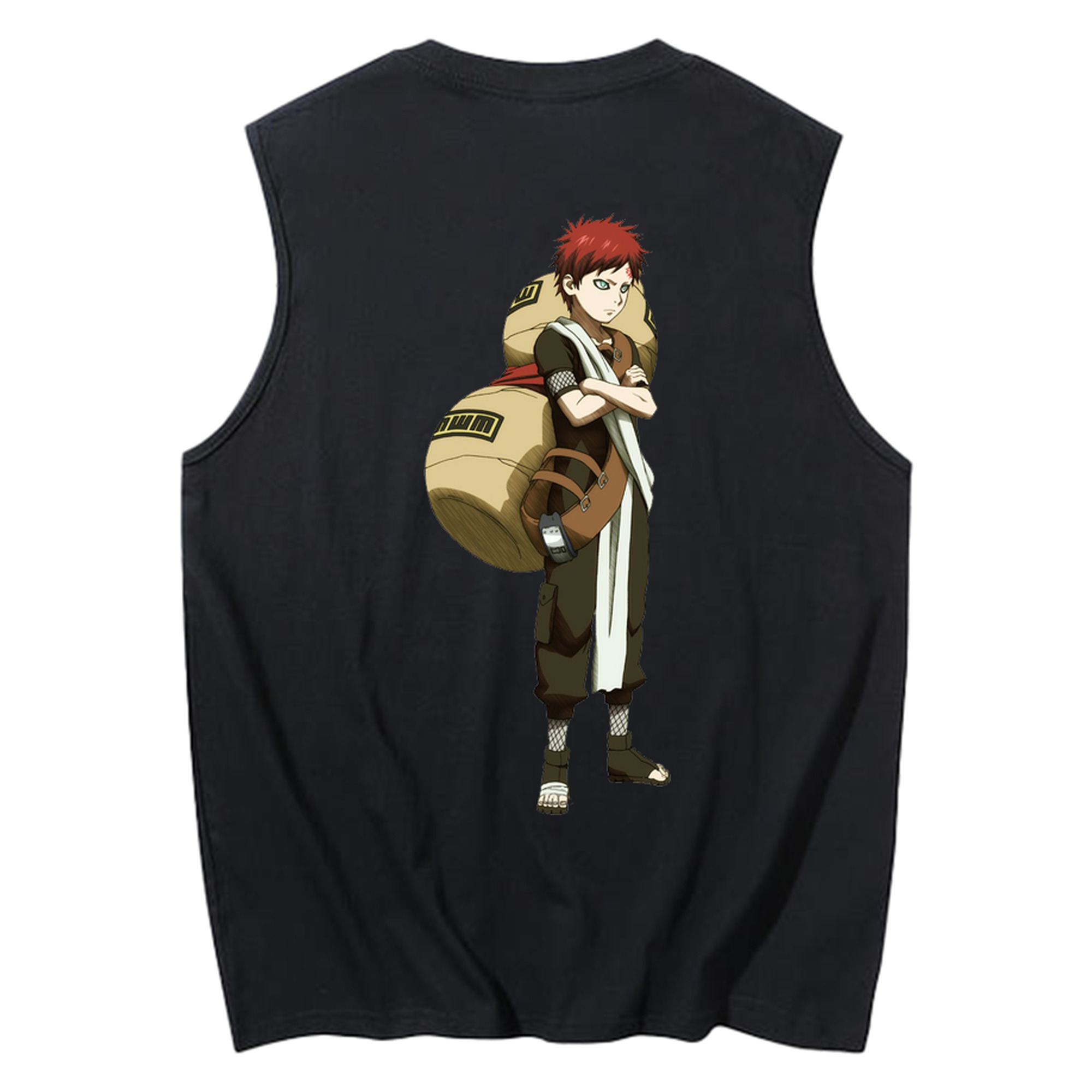 （画像用） NARUTO -ナルト- ガアラ Gaara コットン100％タンクトップ（背面プリント）
