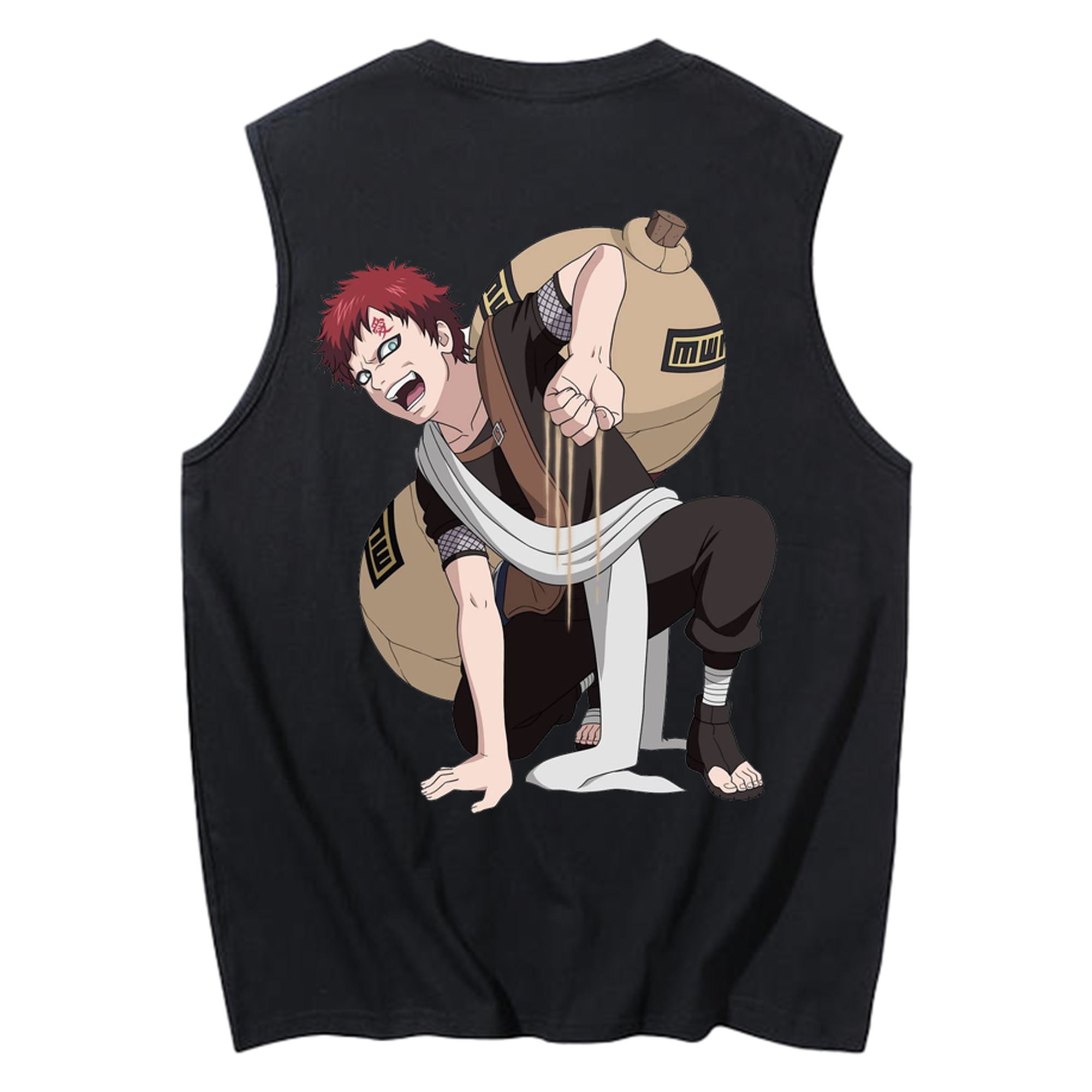 （画像用） NARUTO -ナルト- ガアラ Gaara コットン100％タンクトップ（背面プリント）