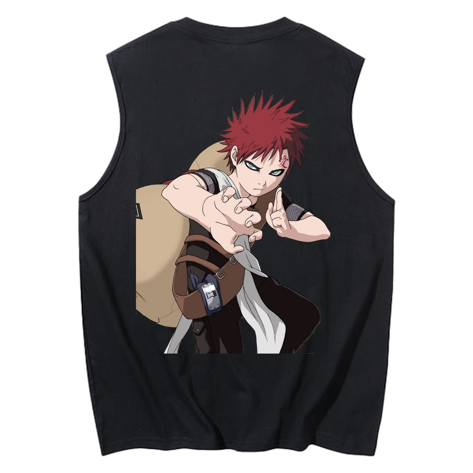（画像用） NARUTO -ナルト- ガアラ Gaara コットン100％タンクトップ（背面プリント）