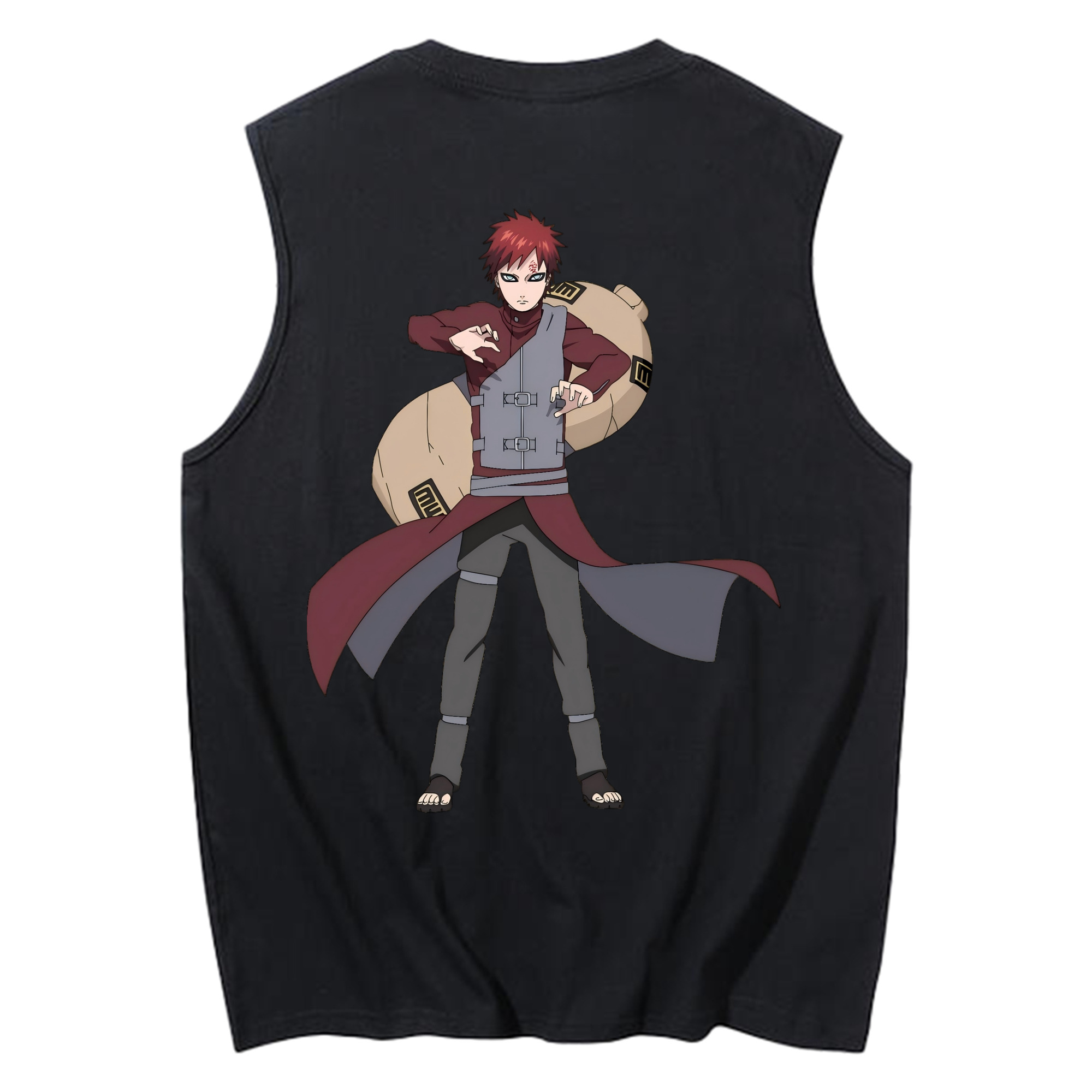 （画像用） NARUTO -ナルト- ガアラ Gaara コットン100％タンクトップ（背面プリント）