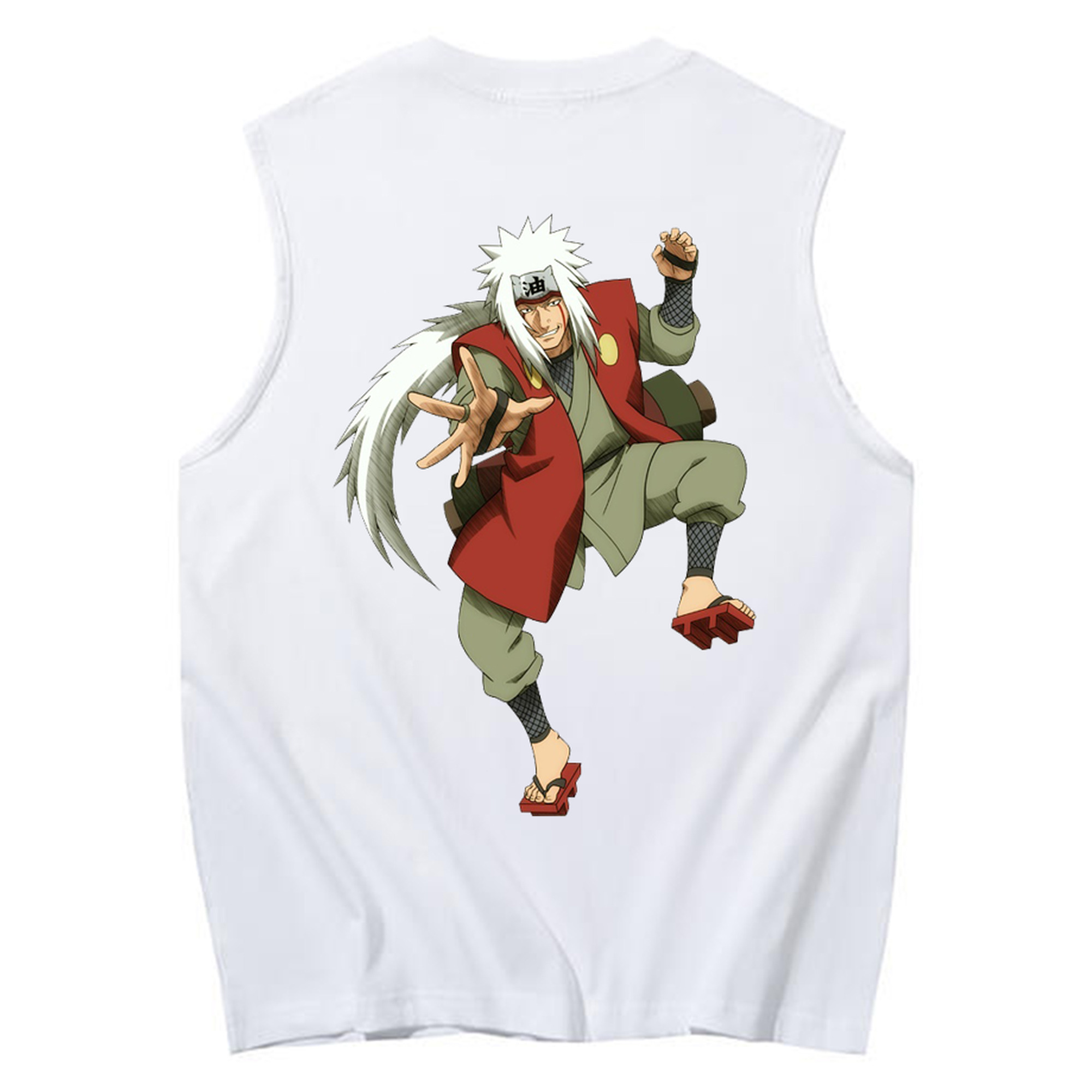 （画像用） NARUTO -ナルト- 自来也（じらいや） Jiraiya コットン100％タンクトップ（背面プリント）