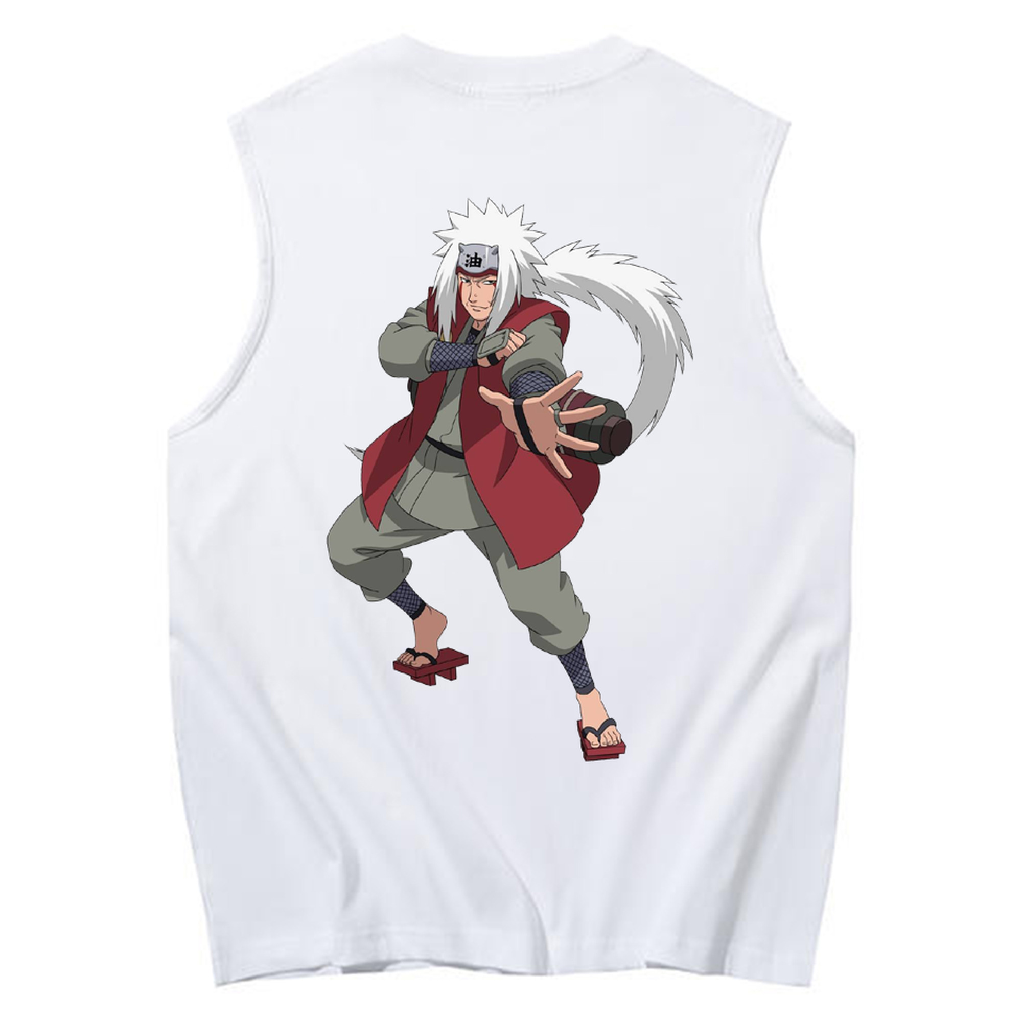（画像用） NARUTO -ナルト- 自来也（じらいや） Jiraiya コットン100％タンクトップ（背面プリント）