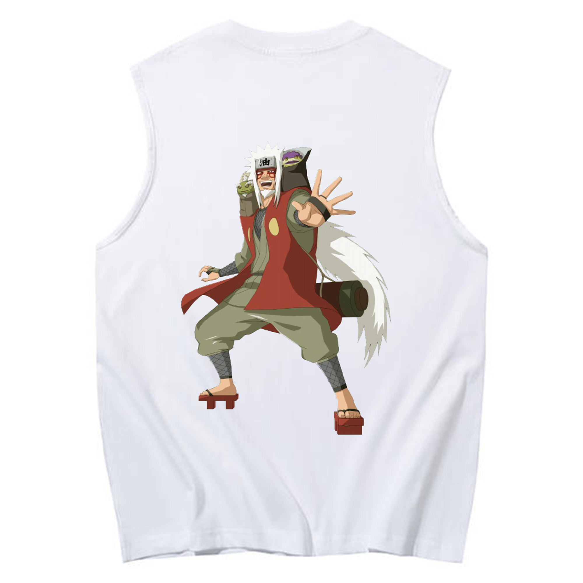（画像用） NARUTO -ナルト- 自来也（じらいや） Jiraiya コットン100％タンクトップ（背面プリント）
