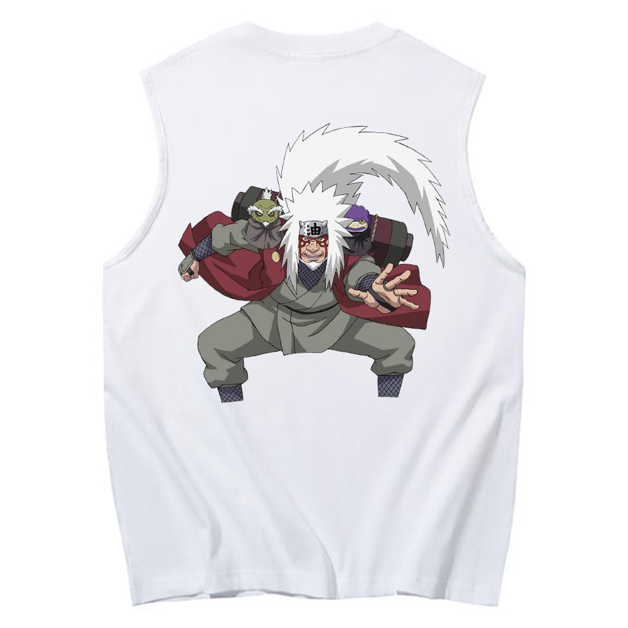 （画像用） NARUTO -ナルト- 自来也（じらいや） Jiraiya コットン100％タンクトップ（背面プリント）