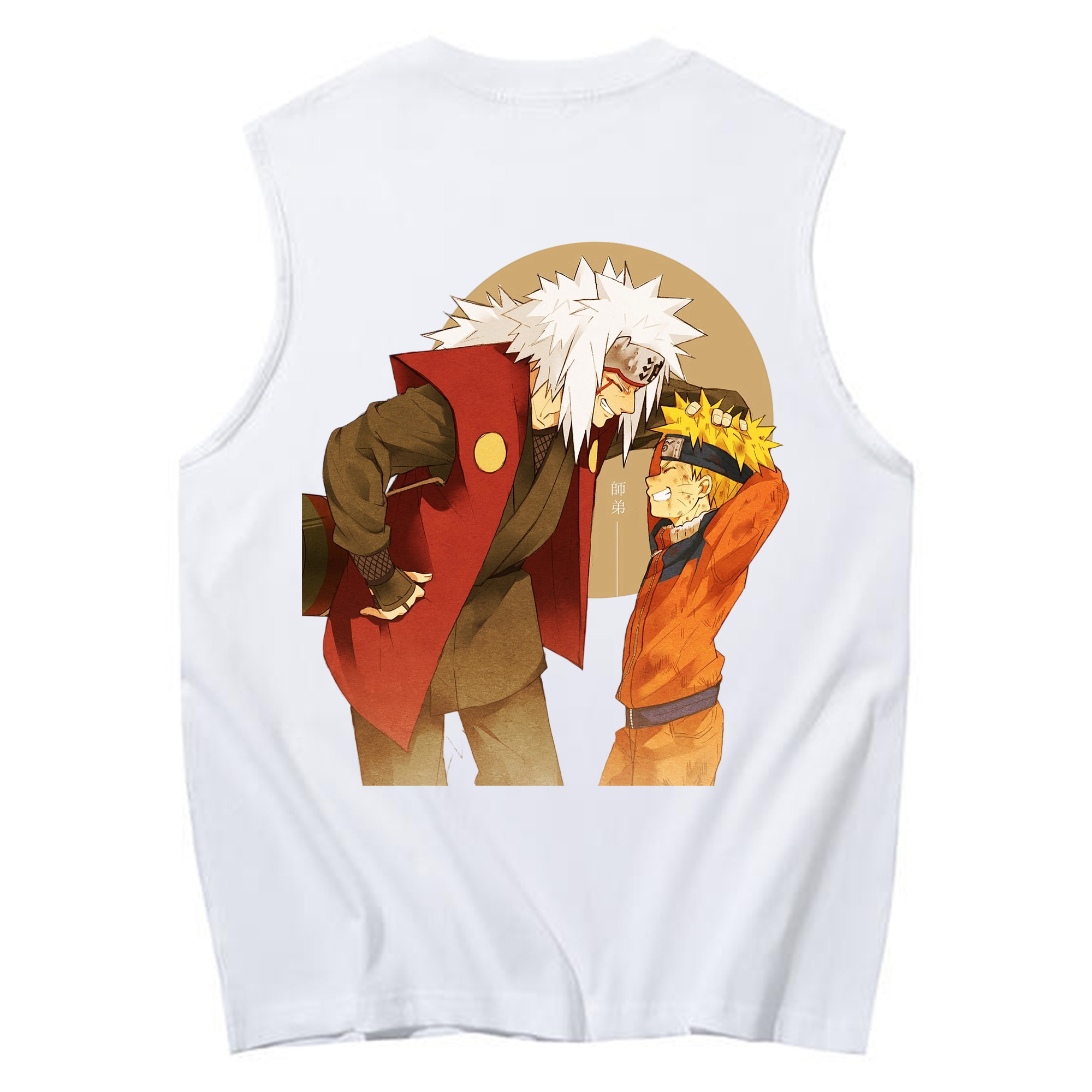 （画像用） NARUTO -ナルト- 自来也（じらいや） Jiraiya コットン100％タンクトップ（背面プリント）