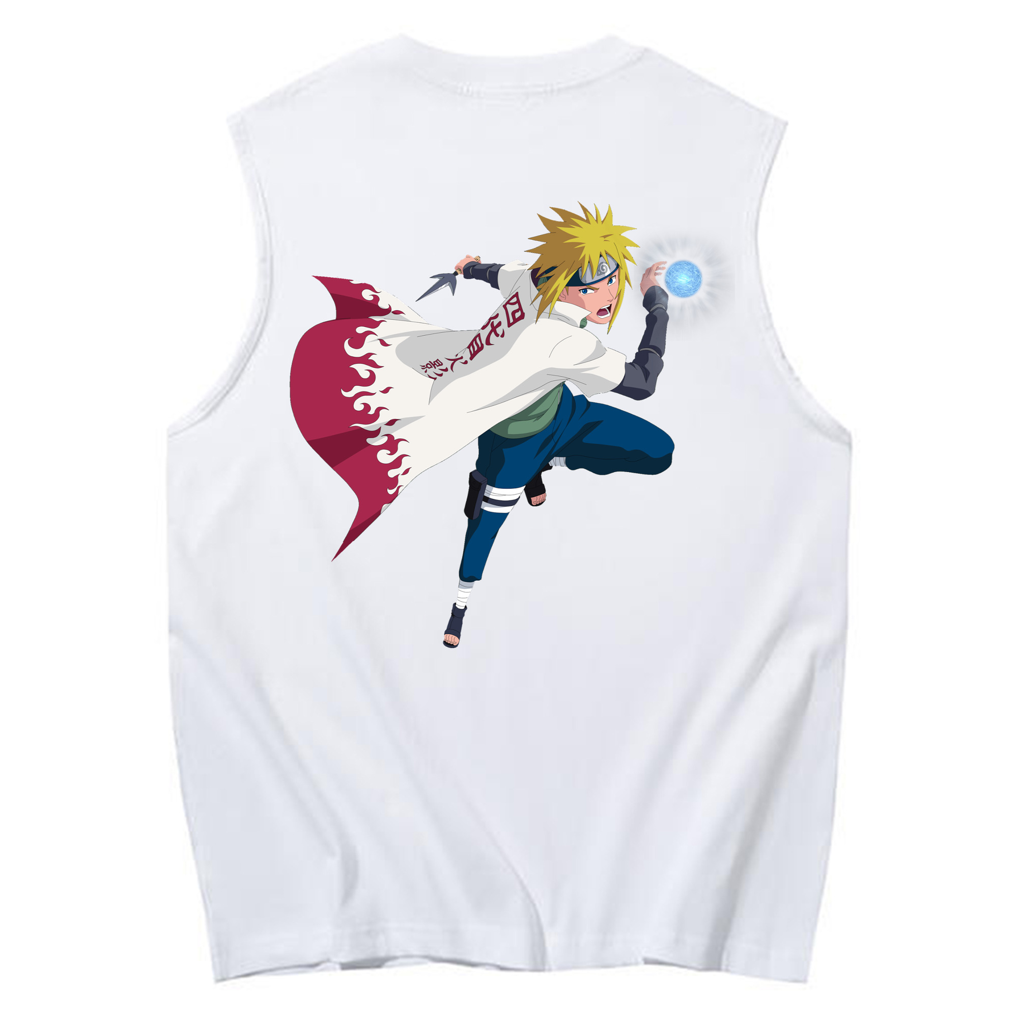 （画像用） NARUTO -ナルト- 波風 ミナト Namikaze Minato コットン100％タンクトップ（背面プリント）
