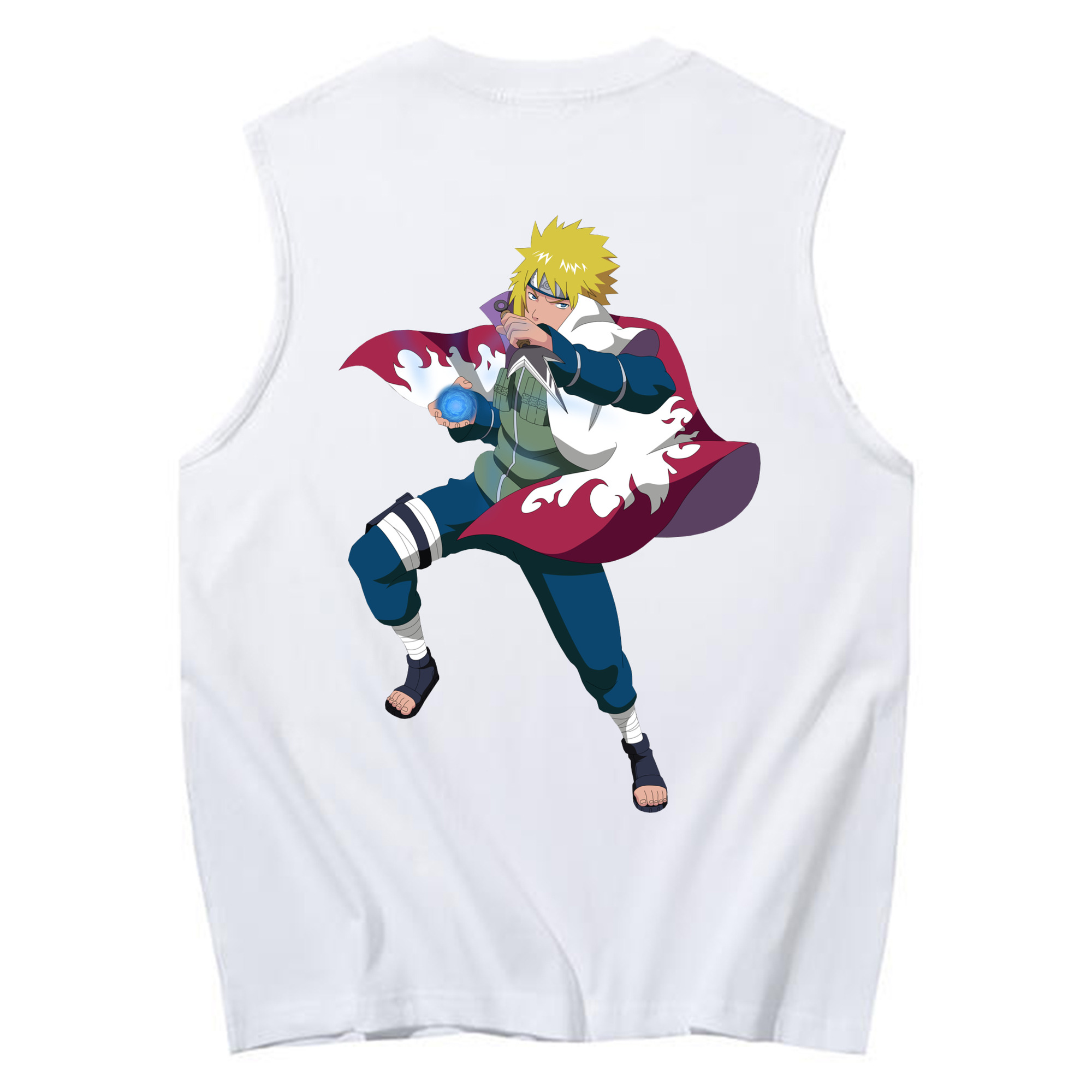 （画像用） NARUTO -ナルト- 波風 ミナト Namikaze Minato コットン100％タンクトップ（背面プリント）