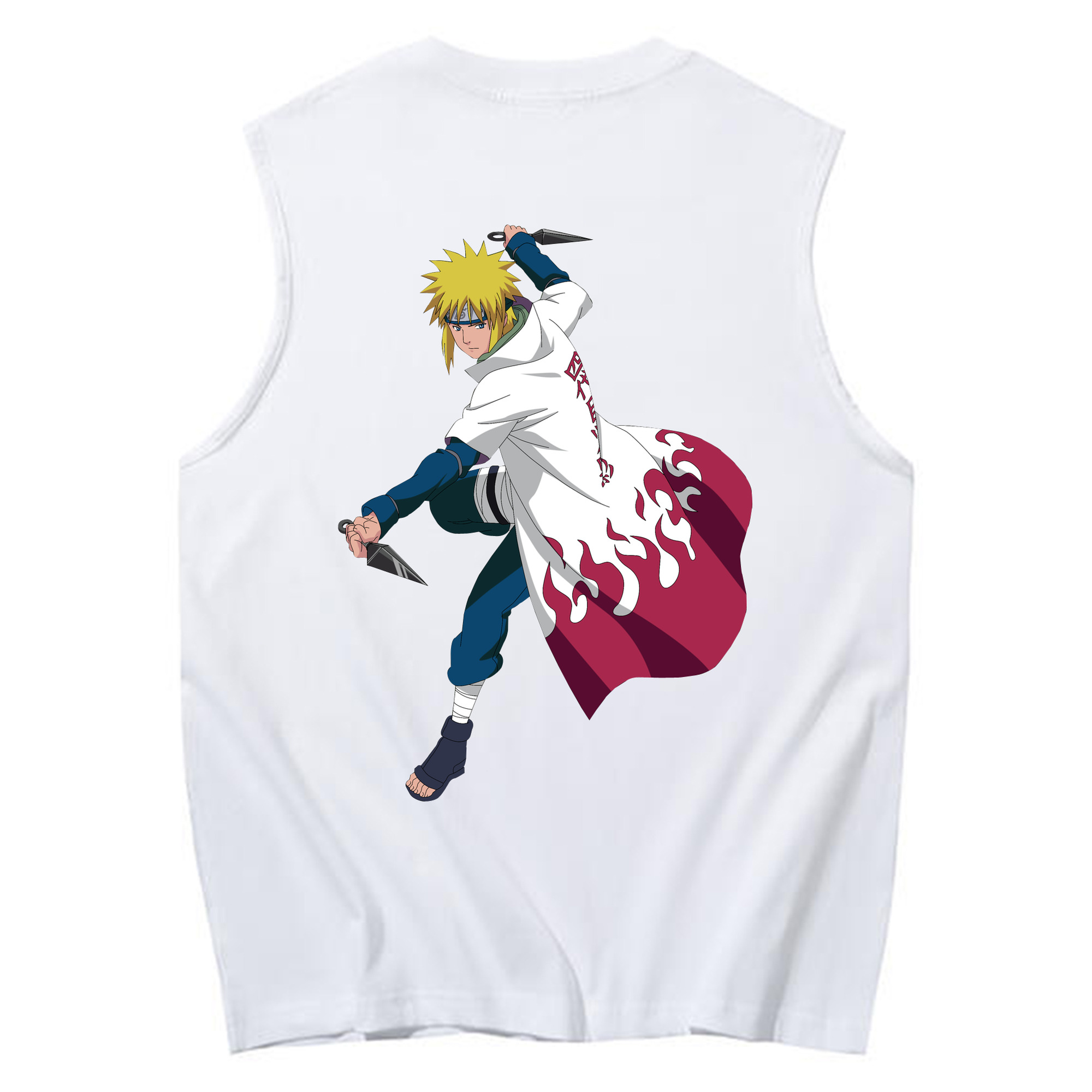 （画像用） NARUTO -ナルト- 波風 ミナト Namikaze Minato コットン100％タンクトップ（背面プリント）
