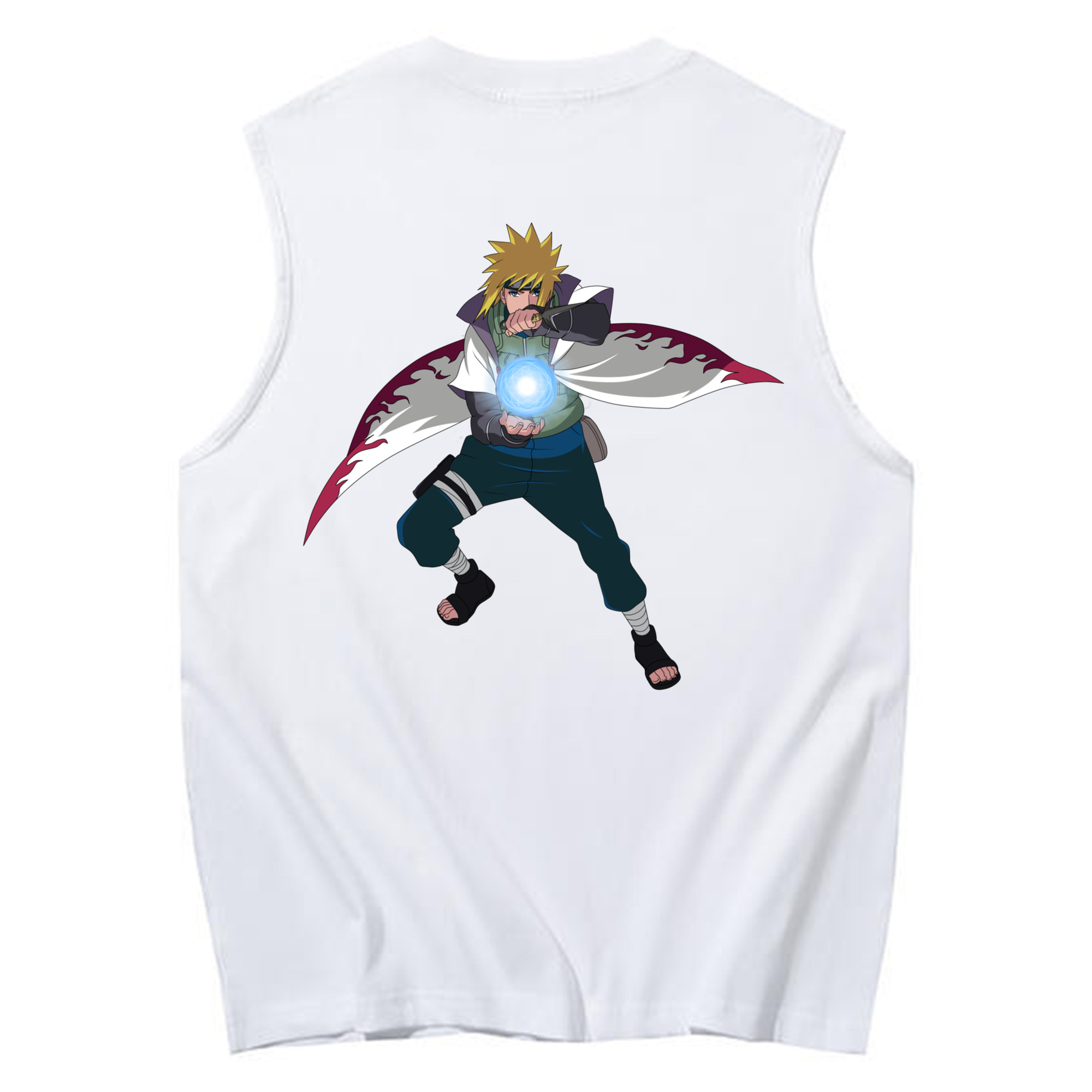 （画像用） NARUTO -ナルト- 波風 ミナト Namikaze Minato コットン100％タンクトップ（背面プリント）