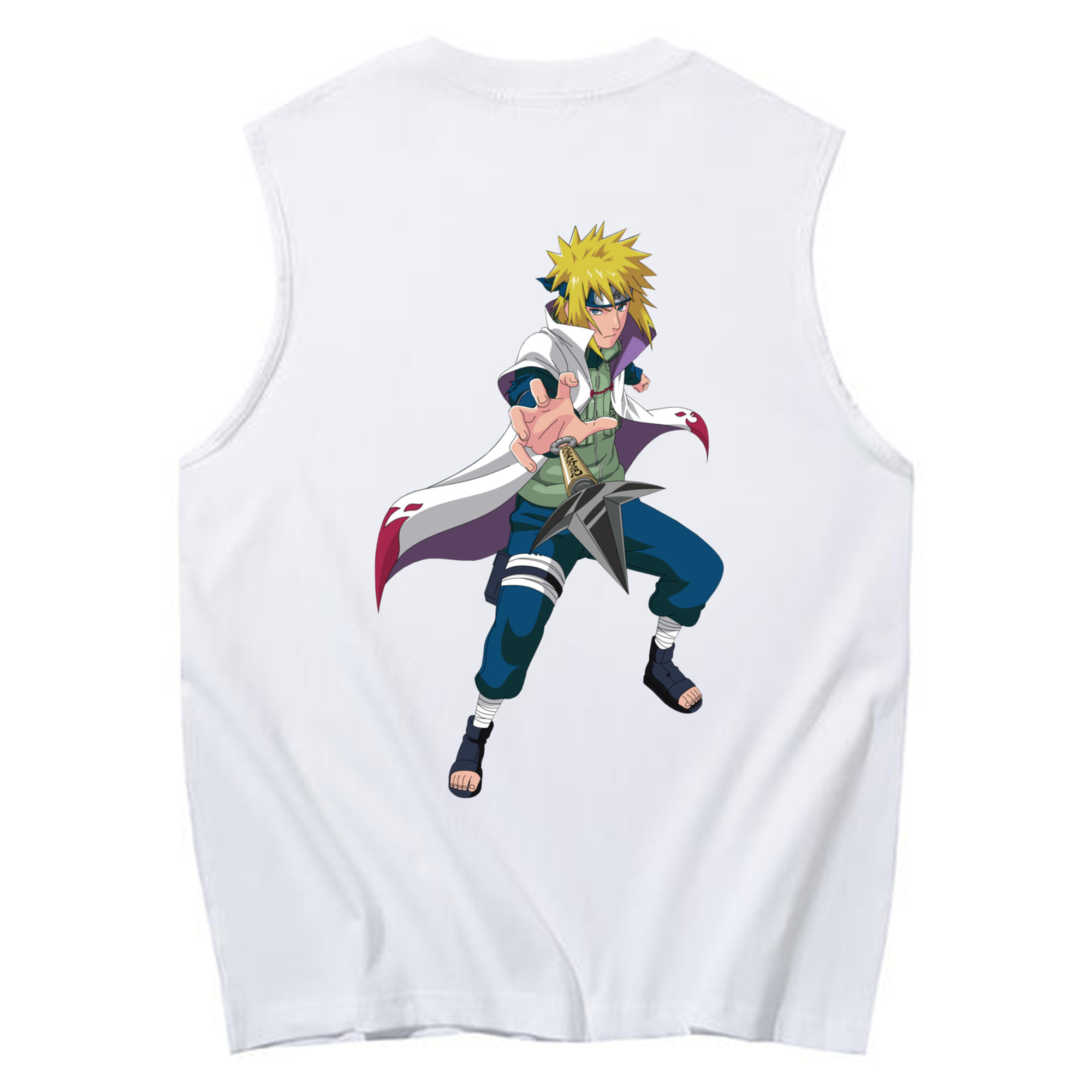 （画像用） NARUTO -ナルト- 波風 ミナト Namikaze Minato コットン100％タンクトップ（背面プリント）