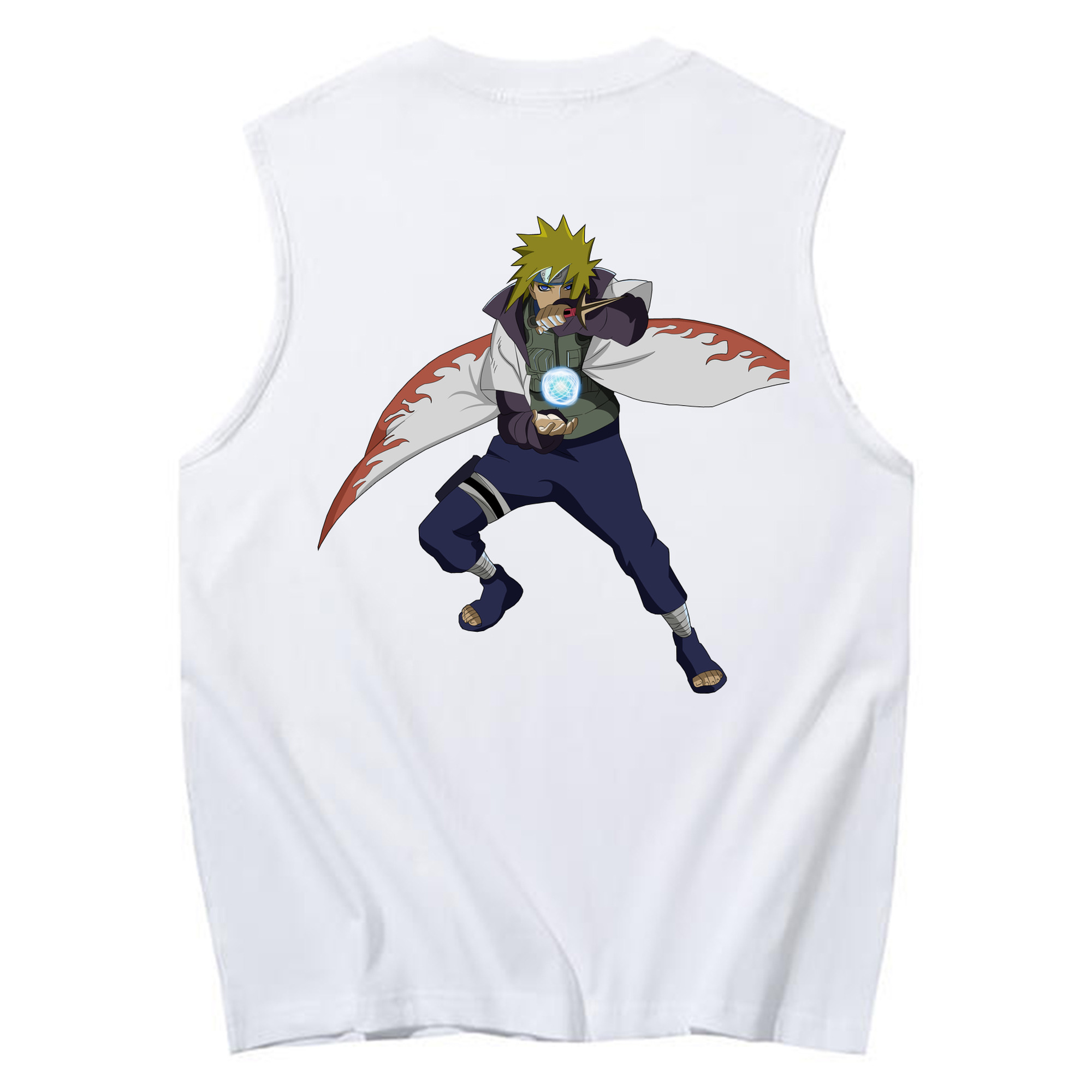 （画像用） NARUTO -ナルト- 波風 ミナト Namikaze Minato コットン100％タンクトップ（背面プリント）