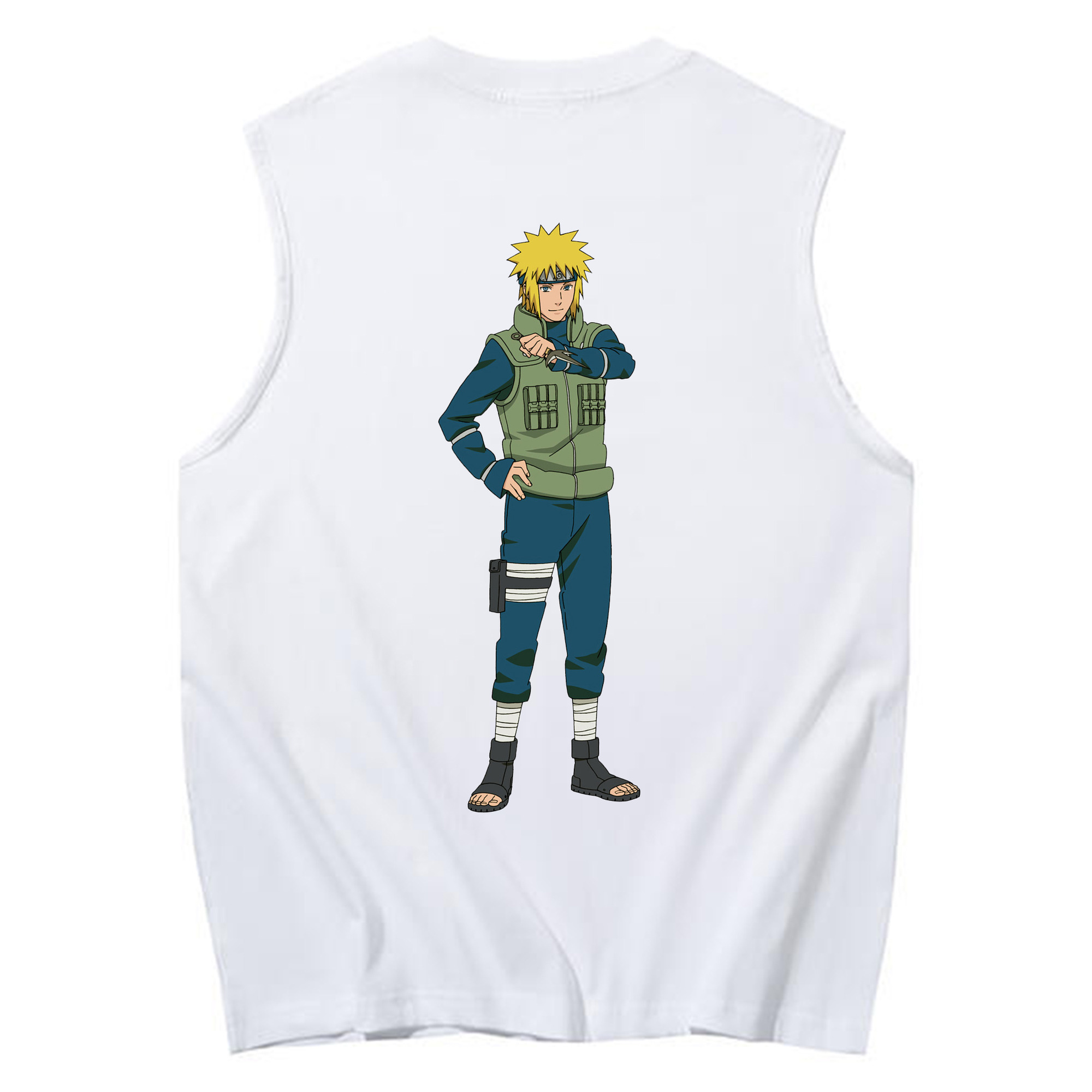 （画像用） NARUTO -ナルト- 波風 ミナト Namikaze Minato コットン100％タンクトップ（背面プリント）