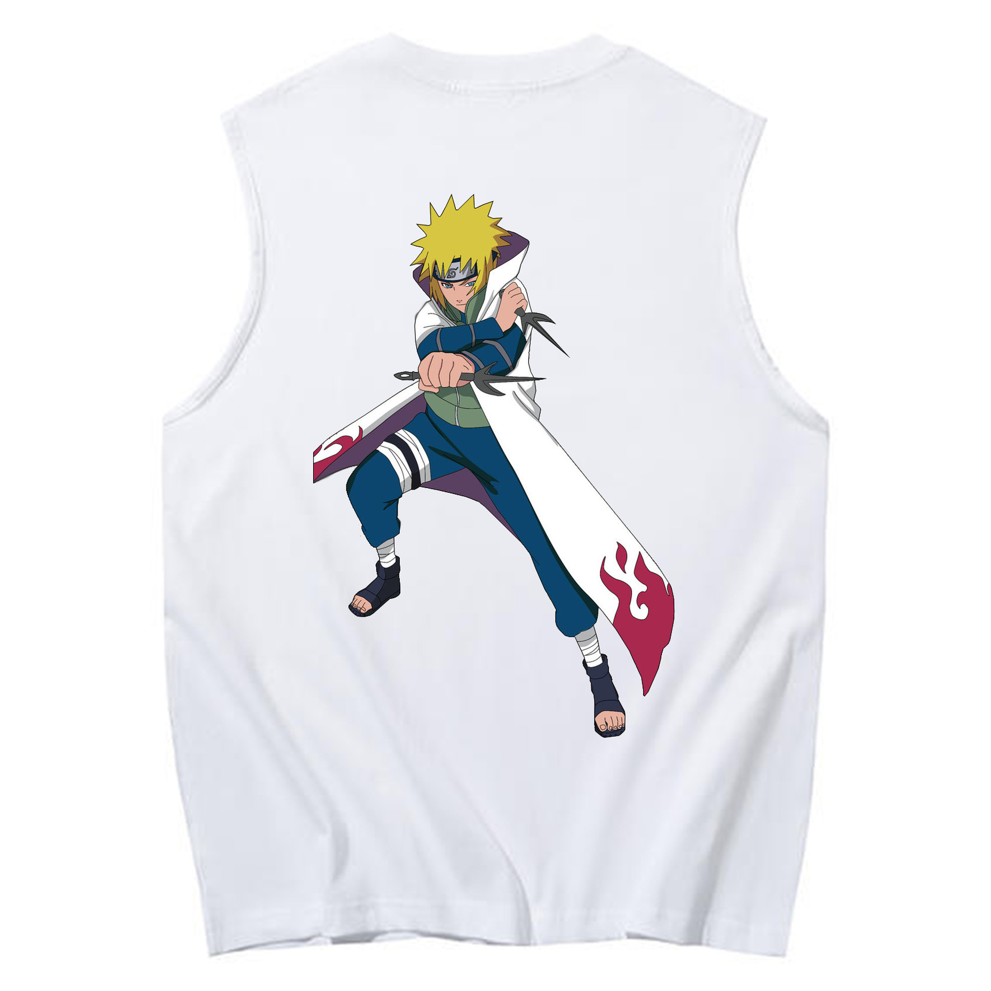 （画像用） NARUTO -ナルト- 波風 ミナト Namikaze Minato コットン100％タンクトップ（背面プリント）