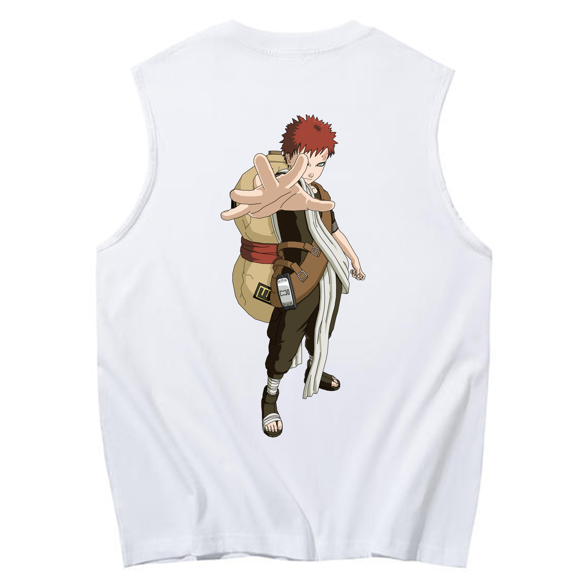 （画像用） NARUTO -ナルト- ガアラ Gaara コットン100％タンクトップ（背面プリント）