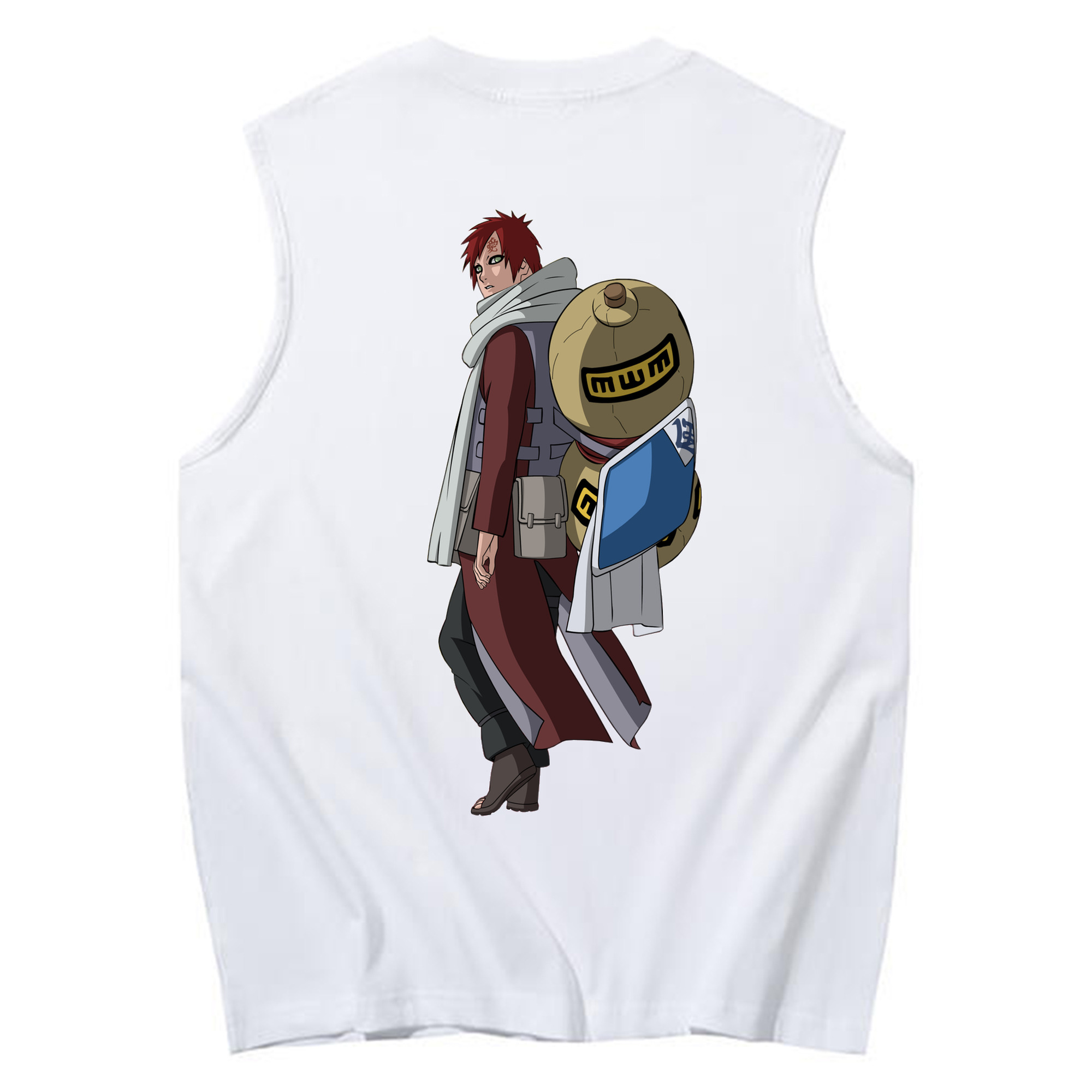 （画像用） NARUTO -ナルト- ガアラ Gaara コットン100％タンクトップ（背面プリント）