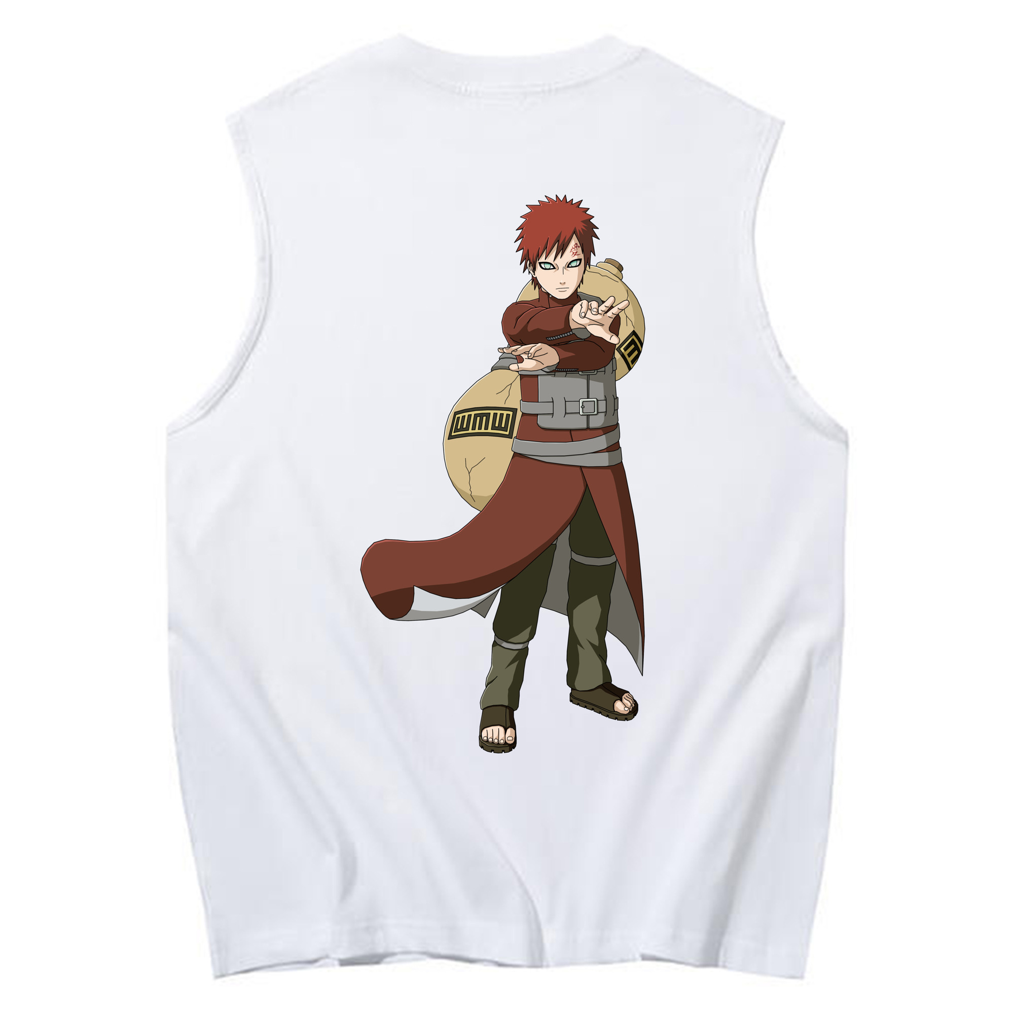 （画像用） NARUTO -ナルト- ガアラ Gaara コットン100％タンクトップ（背面プリント）