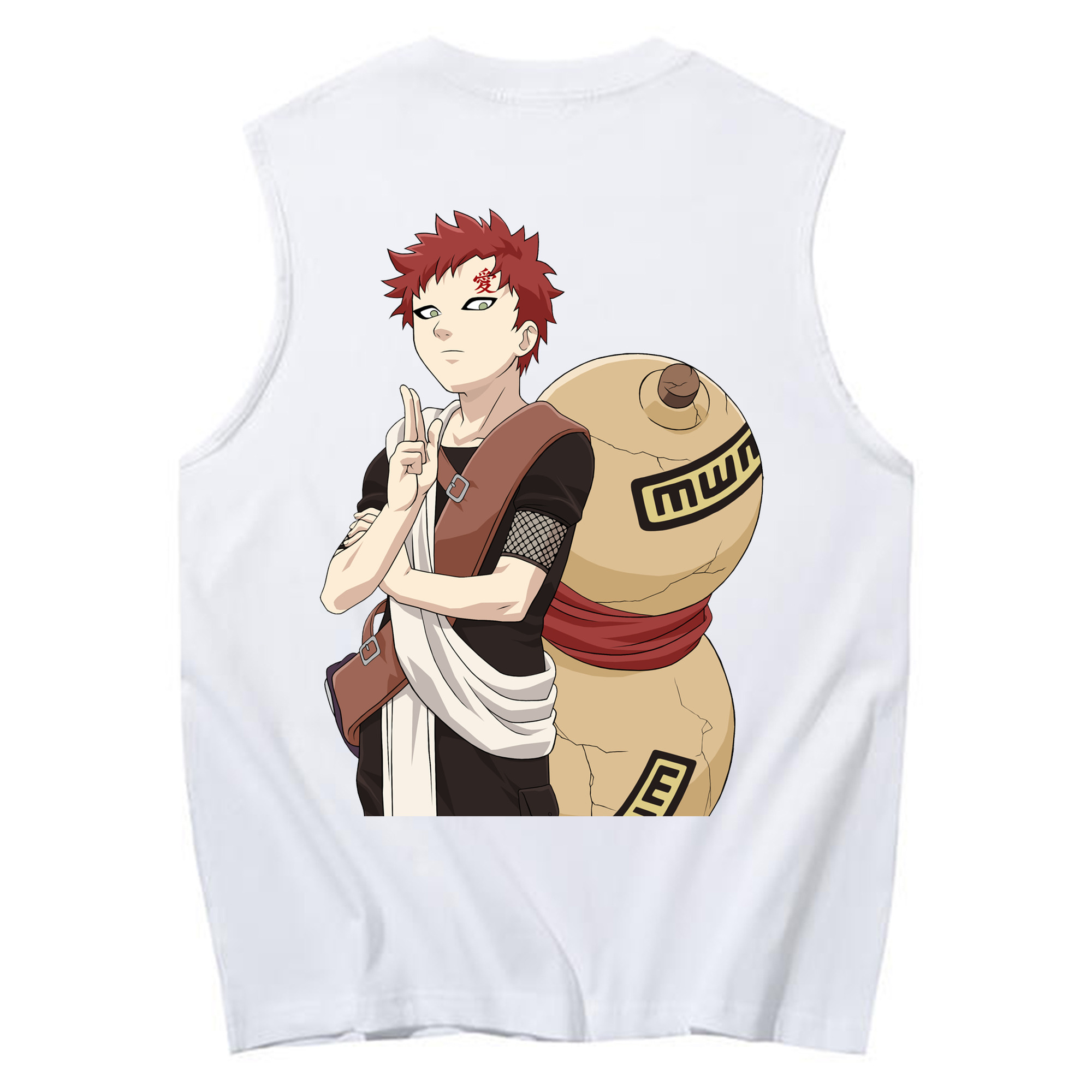 （画像用） NARUTO -ナルト- ガアラ Gaara コットン100％タンクトップ（背面プリント）
