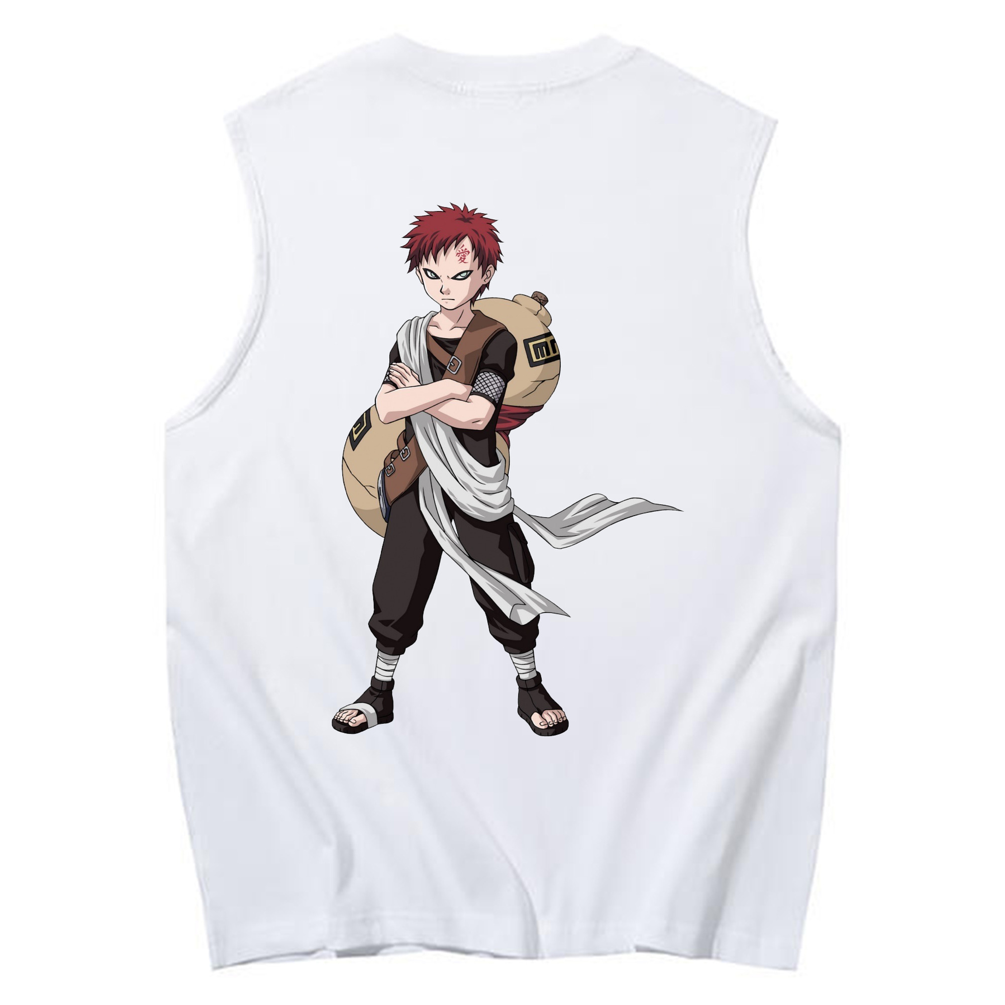 （画像用） NARUTO -ナルト- ガアラ Gaara コットン100％タンクトップ（背面プリント）
