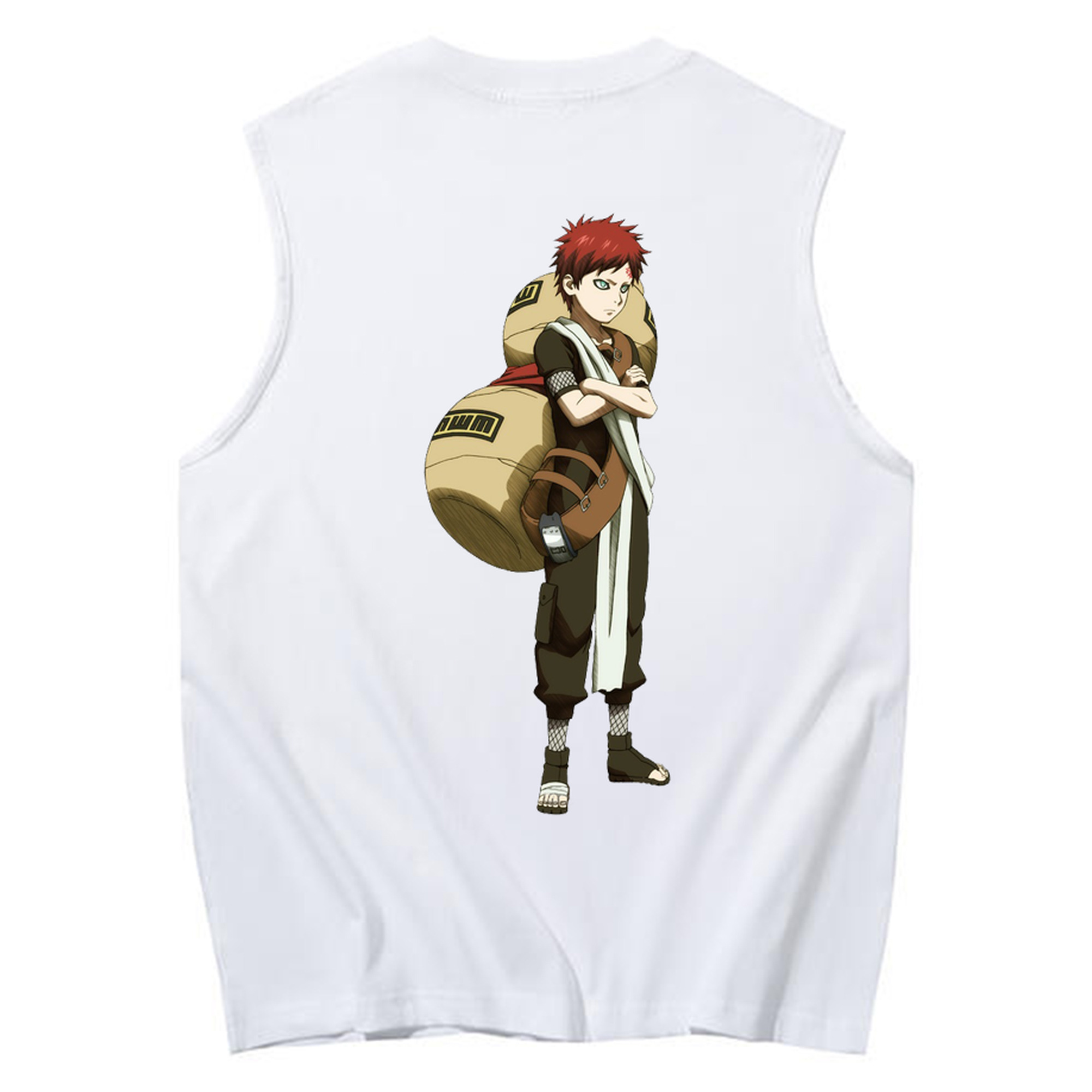（画像用） NARUTO -ナルト- ガアラ Gaara コットン100％タンクトップ（背面プリント）
