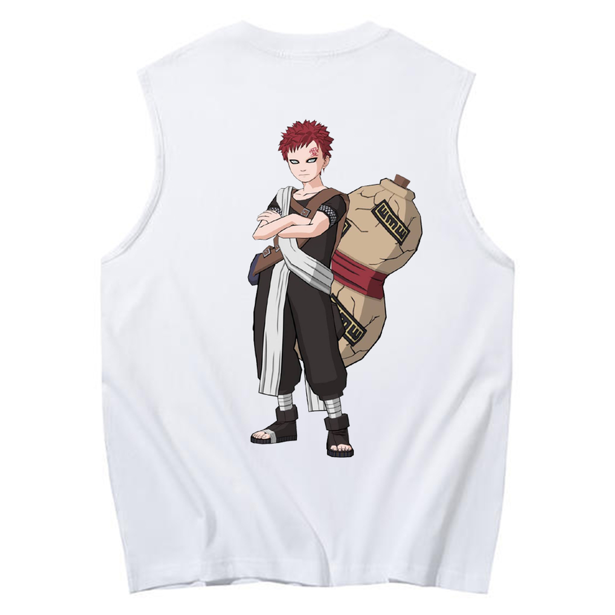 （画像用） NARUTO -ナルト- ガアラ Gaara コットン100％タンクトップ（背面プリント）