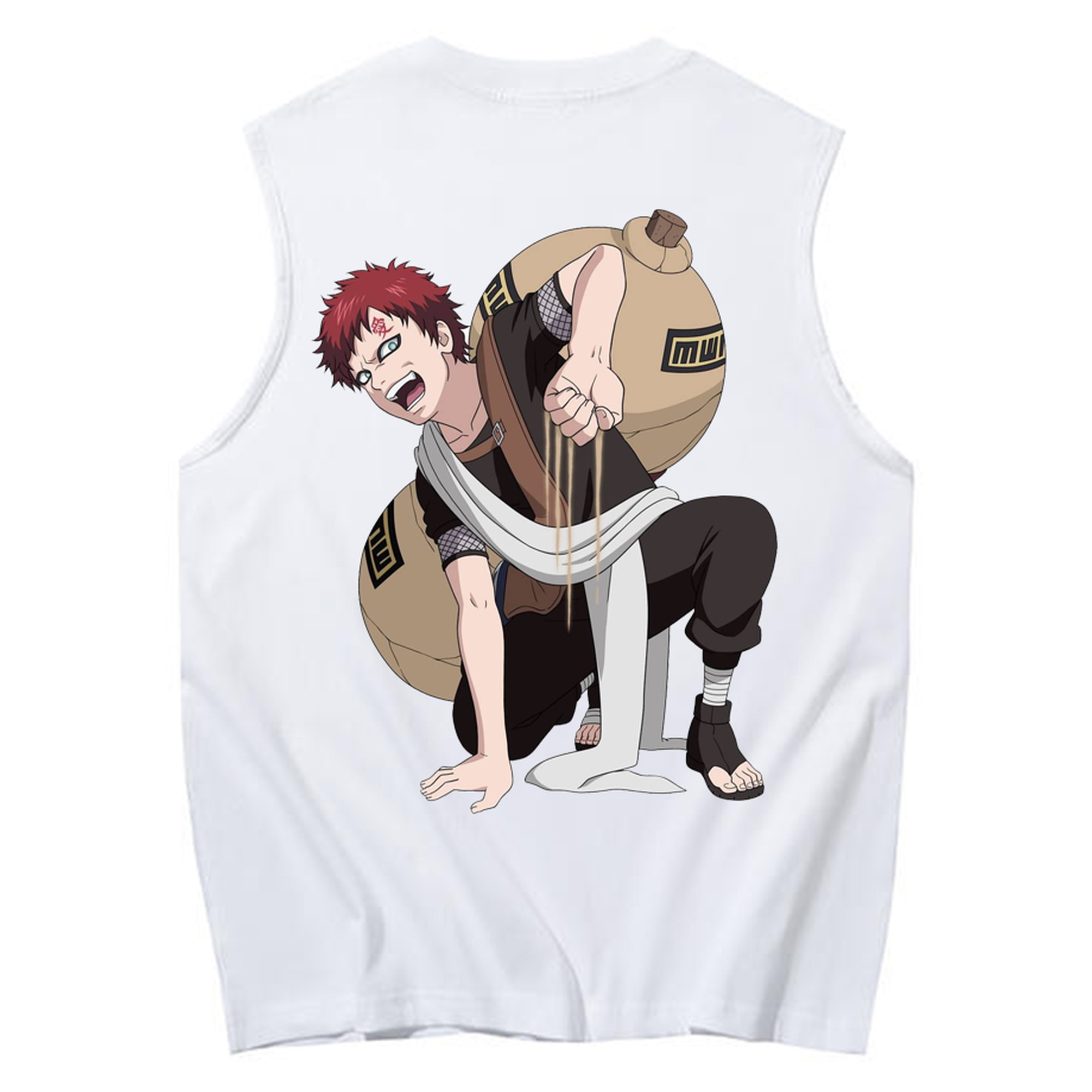（画像用） NARUTO -ナルト- ガアラ Gaara コットン100％タンクトップ（背面プリント）