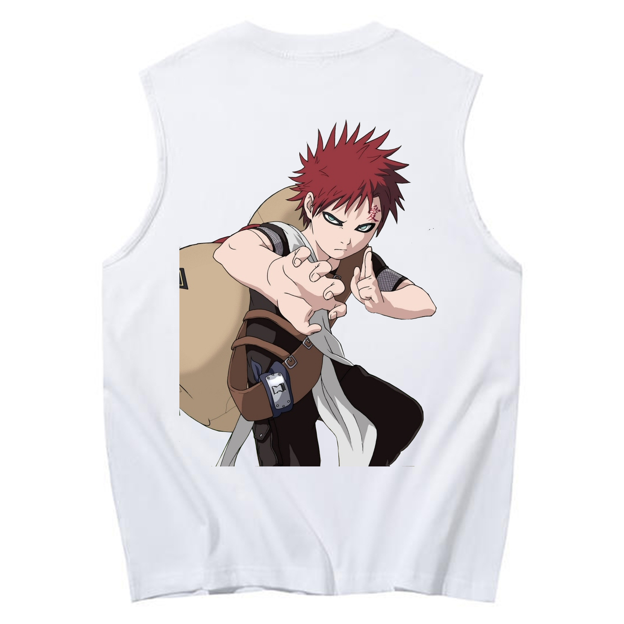 （画像用） NARUTO -ナルト- ガアラ Gaara コットン100％タンクトップ（背面プリント）