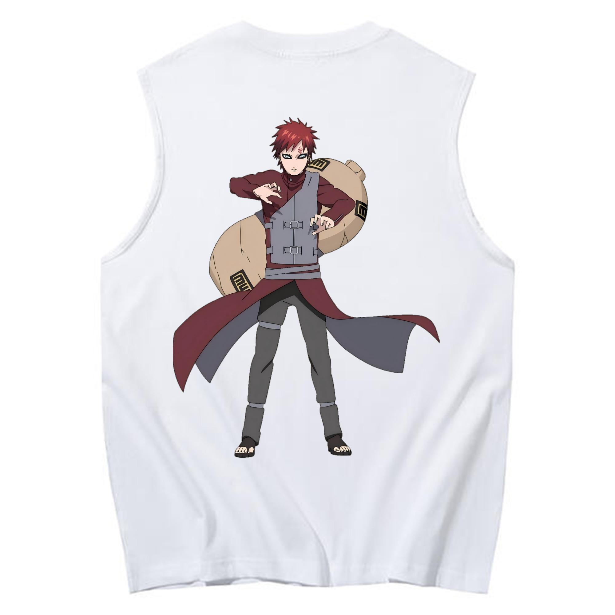 （画像用） NARUTO -ナルト- ガアラ Gaara コットン100％タンクトップ（背面プリント）