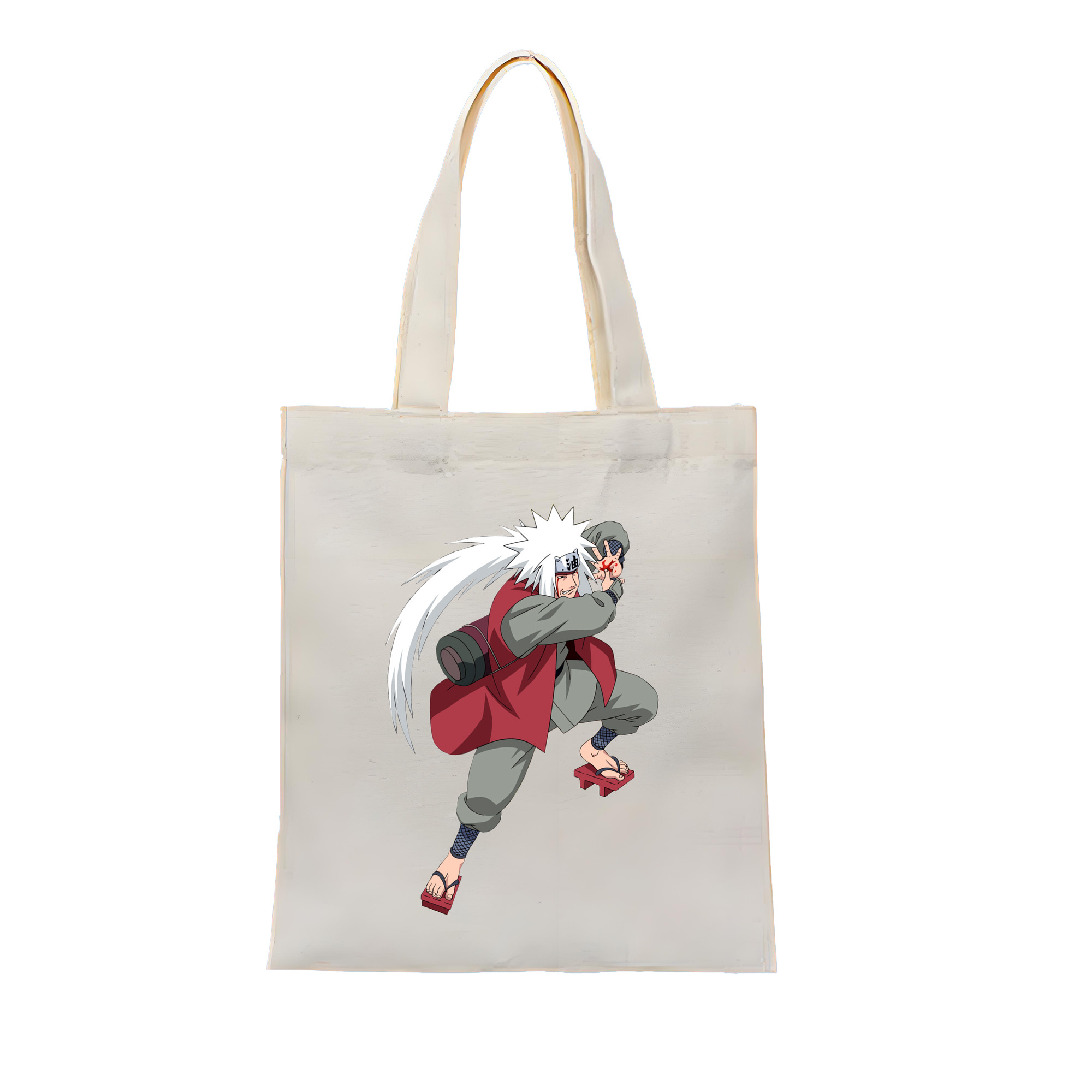 （画像用） NARUTO -ナルト- 自来也（じらいや） Jiraiya 縦型キャンバス生地手提げバッグ　トートバッグ