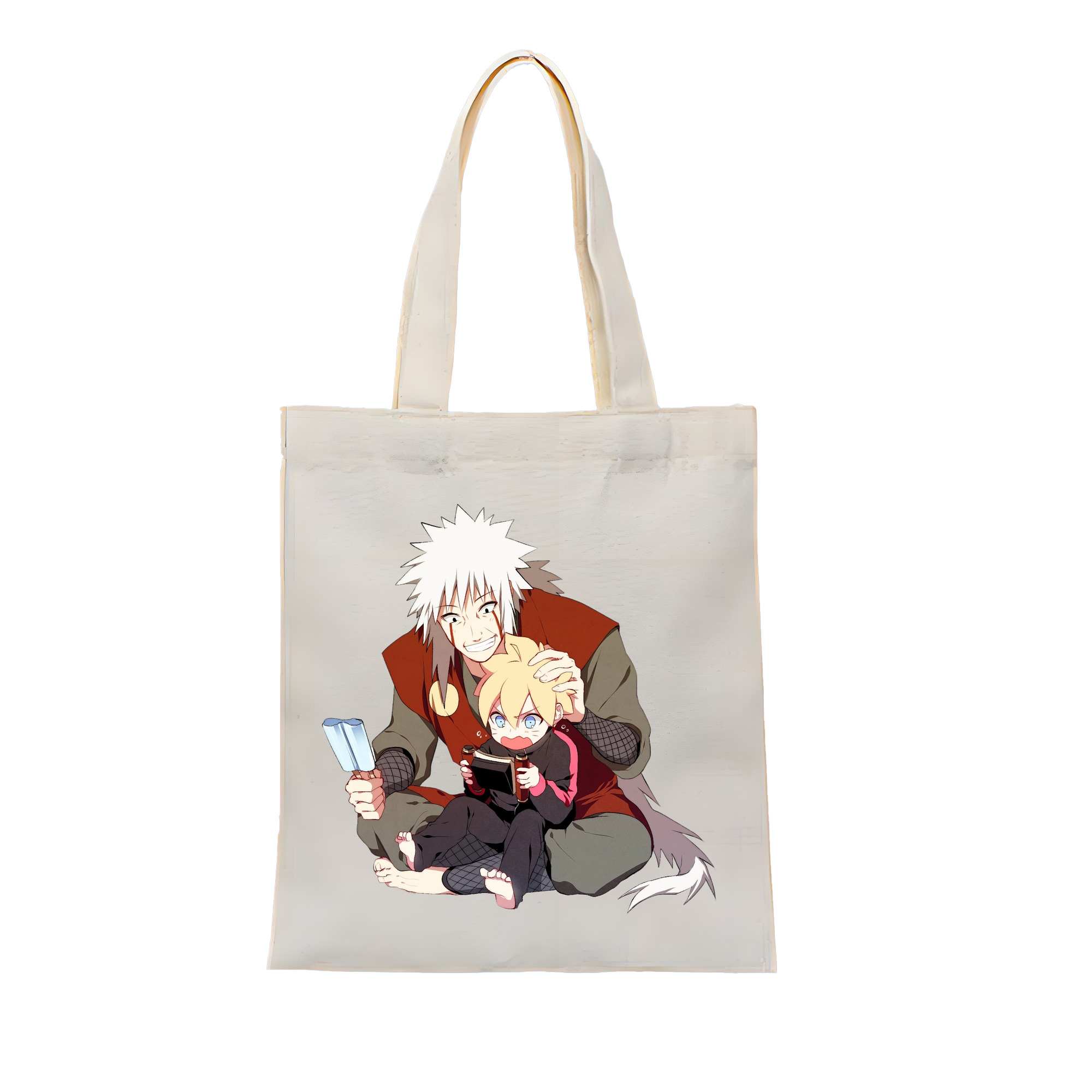 （画像用） NARUTO -ナルト- 自来也（じらいや） Jiraiya 縦型キャンバス生地手提げバッグ　トートバッグ