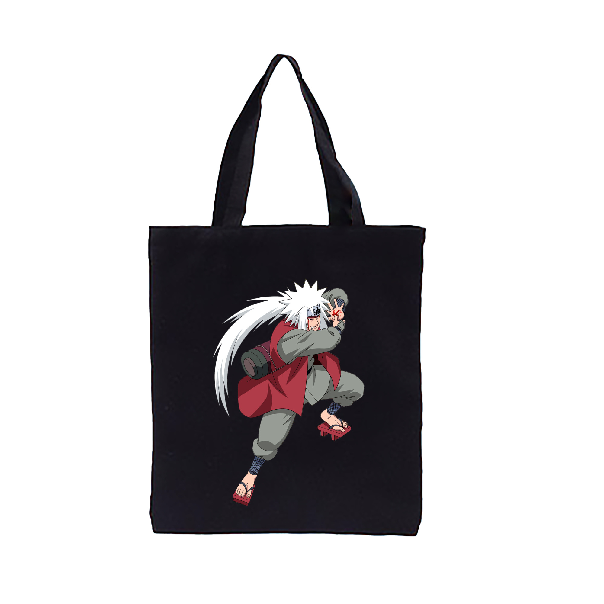 （画像用） NARUTO -ナルト- 自来也（じらいや） Jiraiya 縦型キャンバス生地手提げバッグ　トートバッグ