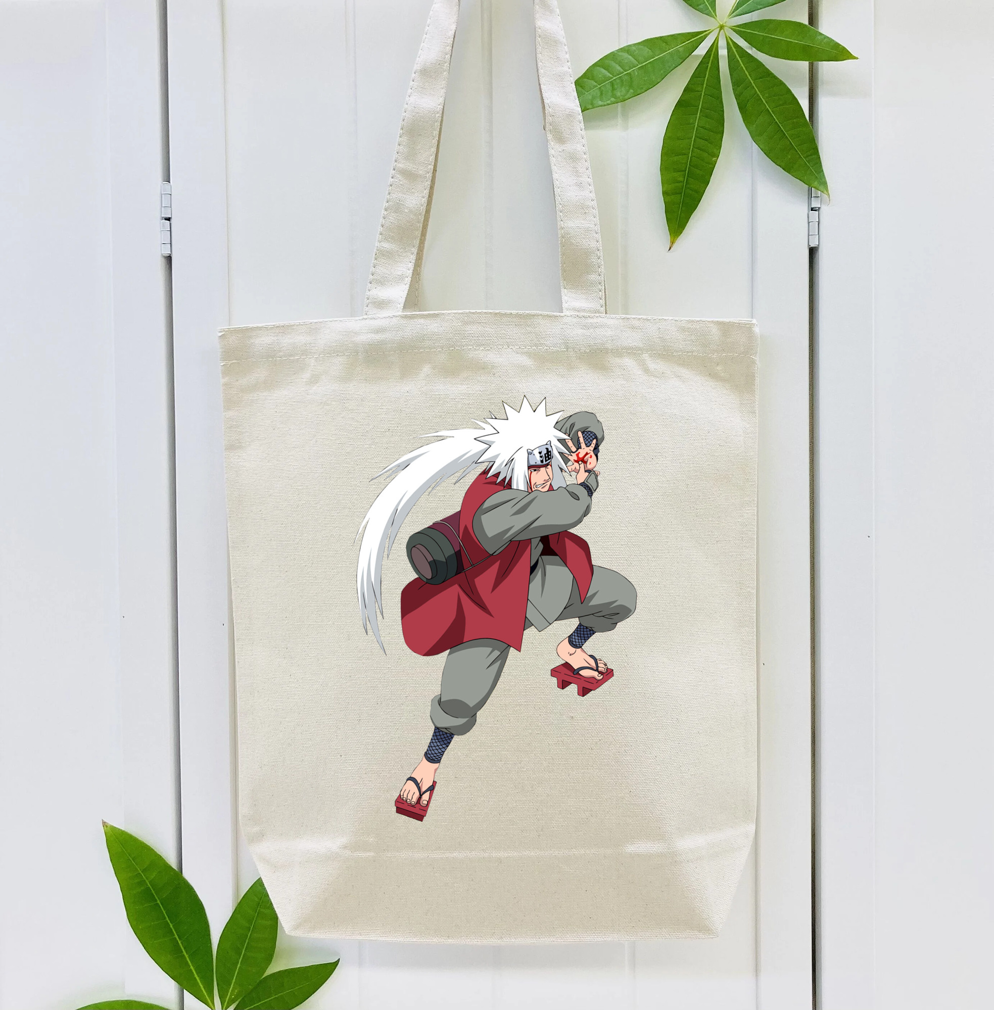 NARUTO -ナルト- 自来也（じらいや） Jiraiya 縦型キャンバス生地手提げバッグ　トートバッグ
