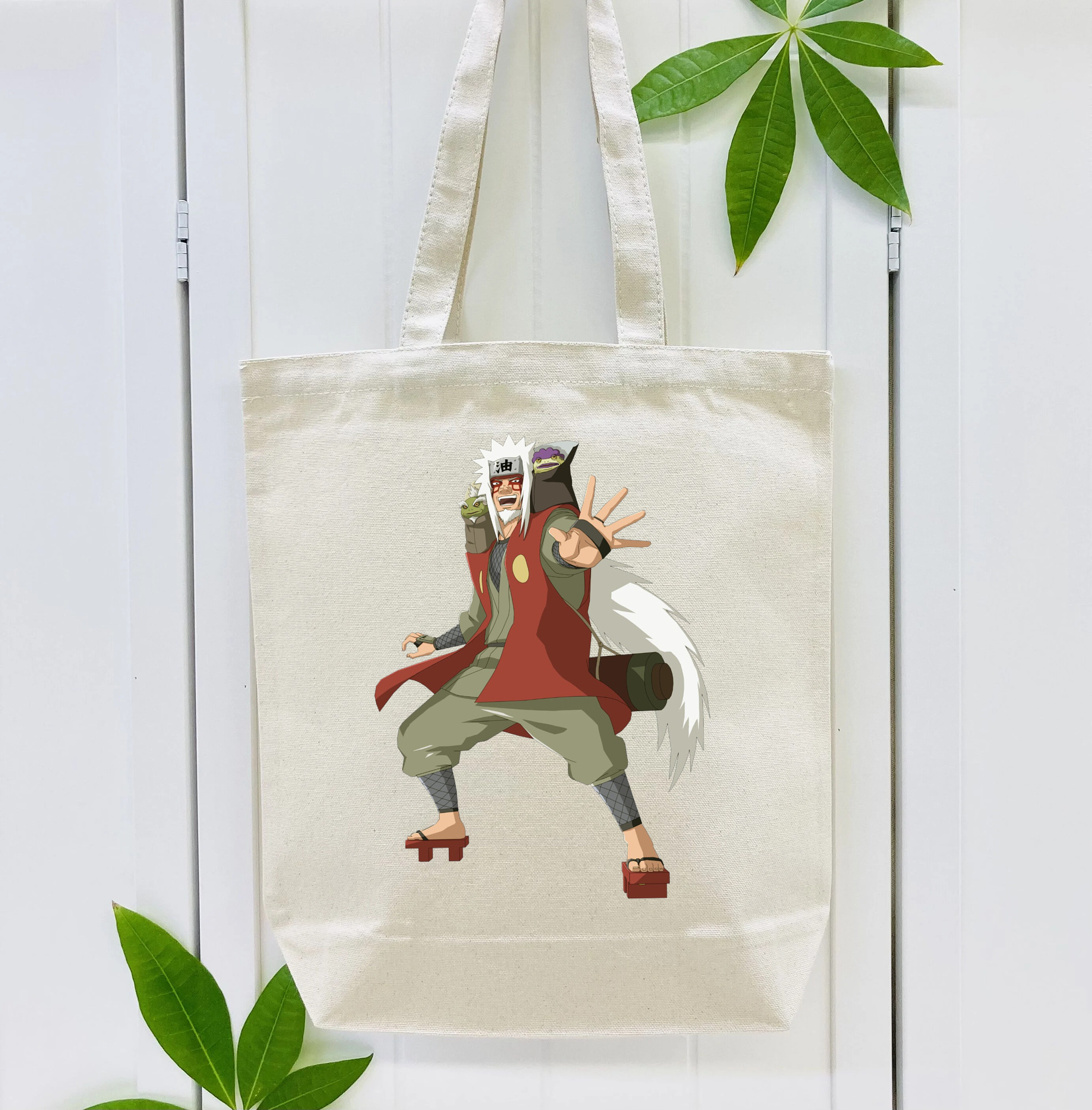 NARUTO -ナルト- 自来也（じらいや） Jiraiya 縦型キャンバス生地手提げバッグ　トートバッグ