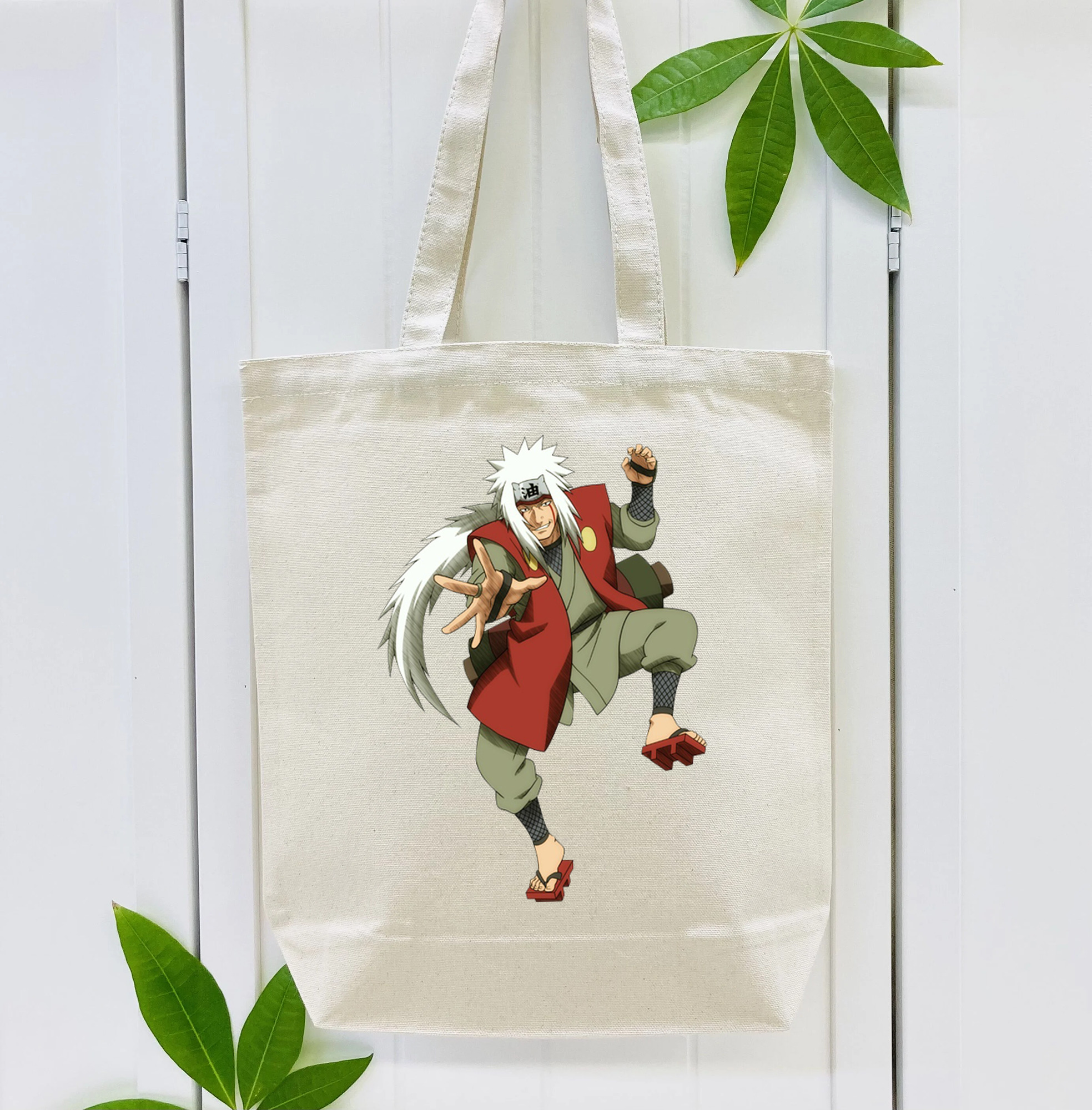 NARUTO -ナルト- 自来也（じらいや） Jiraiya 縦型キャンバス生地手提げバッグ　トートバッグ