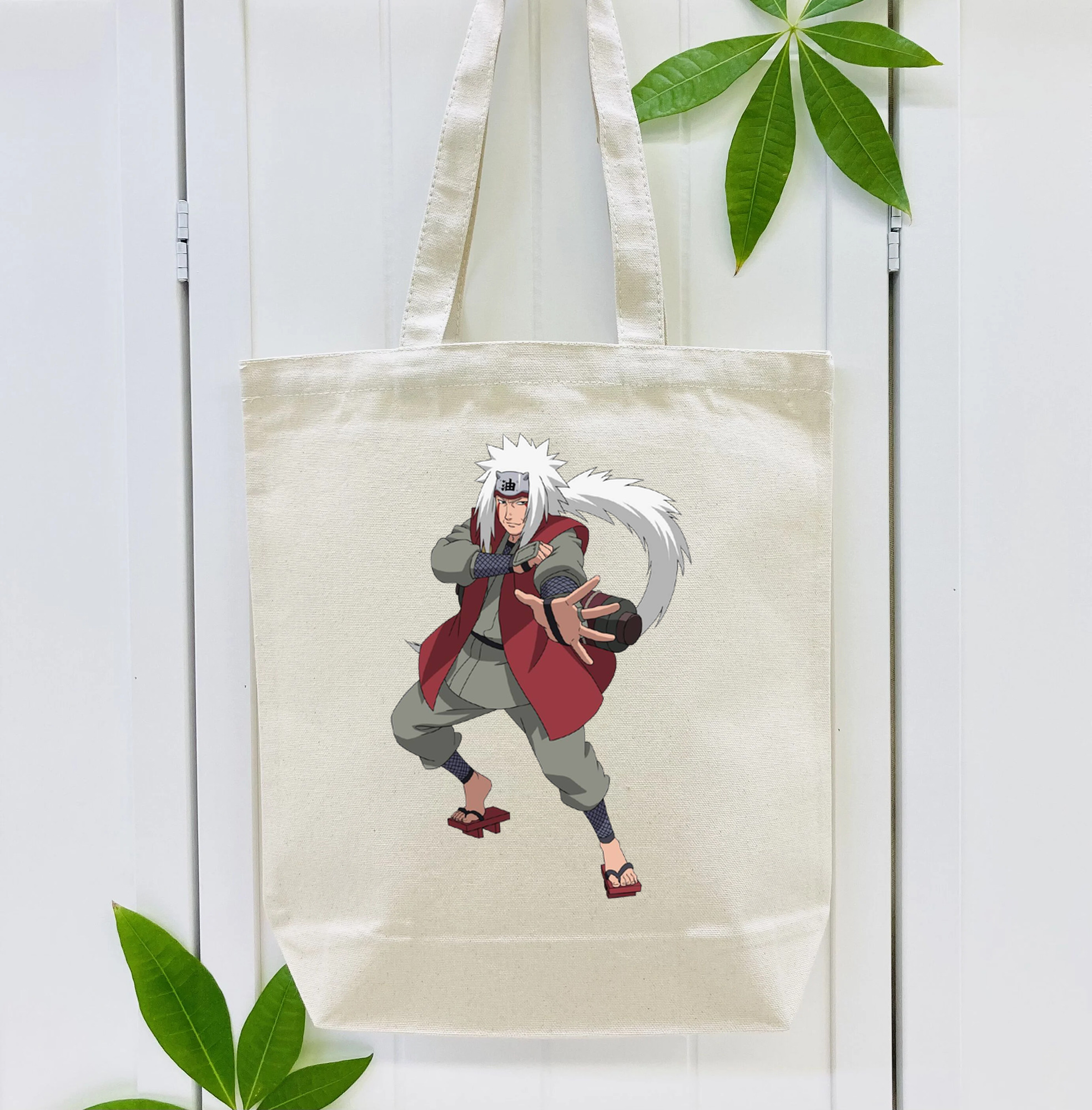 NARUTO -ナルト- 自来也（じらいや） Jiraiya 縦型キャンバス生地手提げバッグ　トートバッグ