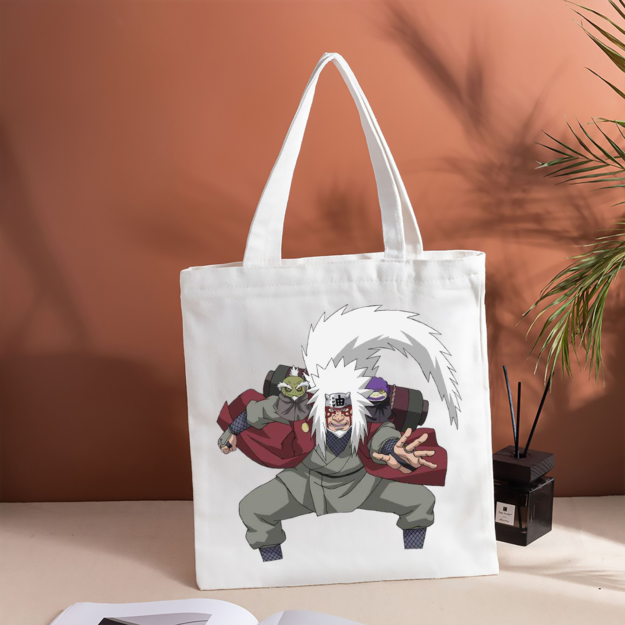 NARUTO -ナルト- 自来也（じらいや） Jiraiya 縦型キャンバス生地手提げバッグ　トートバッグ