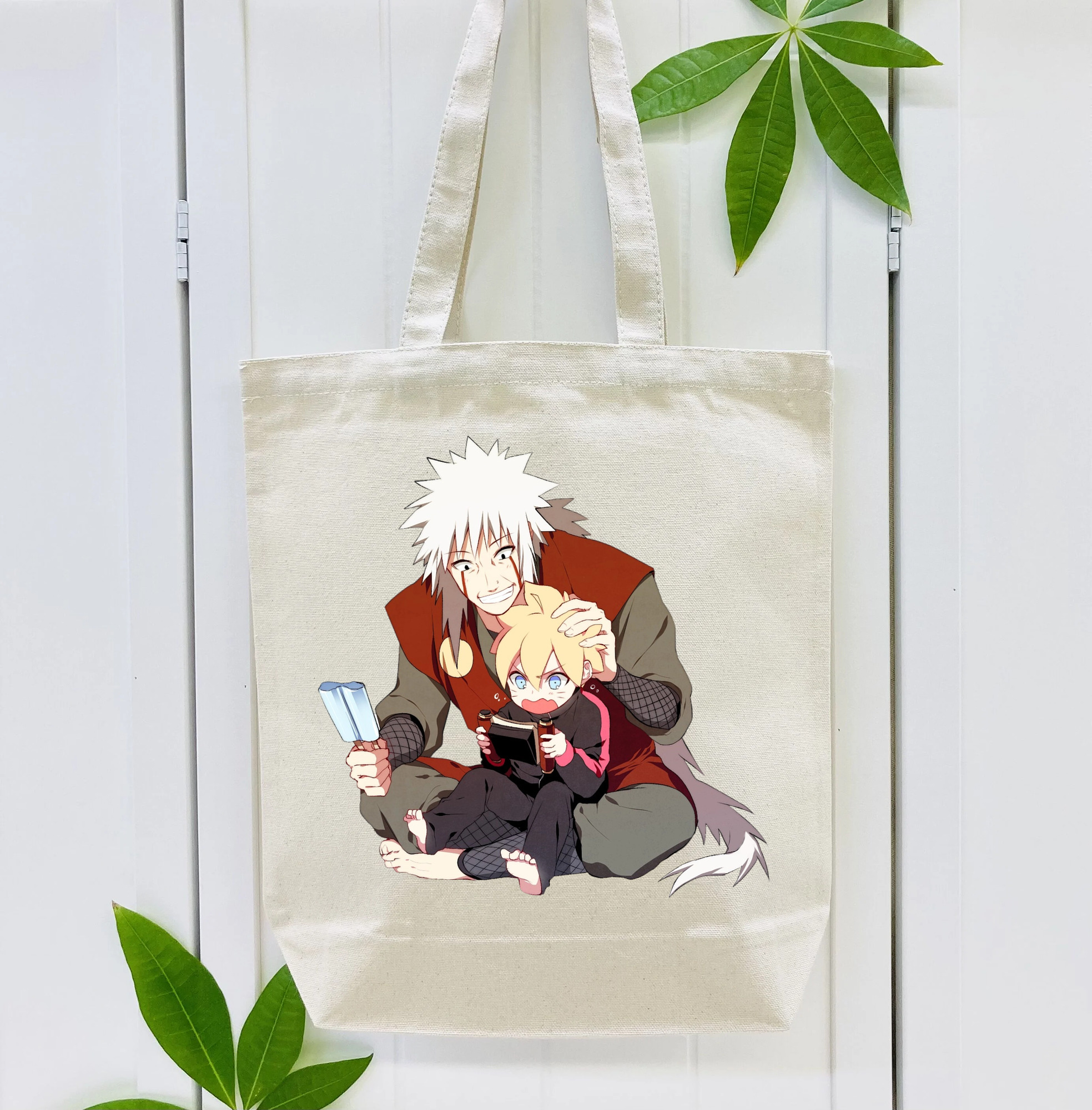 NARUTO -ナルト- 自来也（じらいや） Jiraiya 縦型キャンバス生地手提げバッグ　トートバッグ