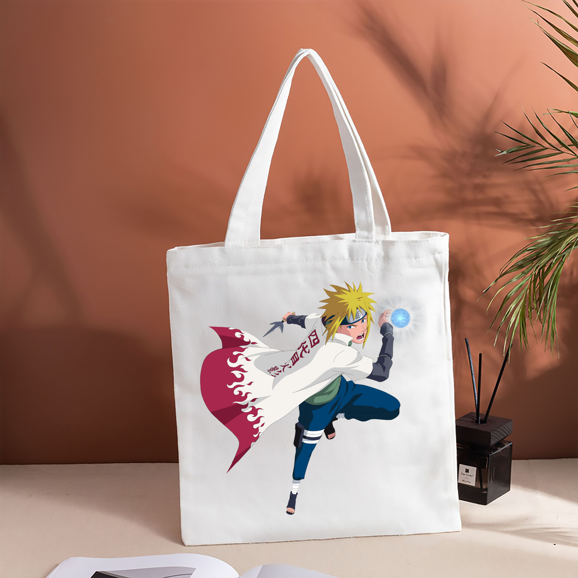 NARUTO -ナルト- 波風 ミナト Namikaze Minato 縦型キャンバス生地手提げバッグ　トートバッグ