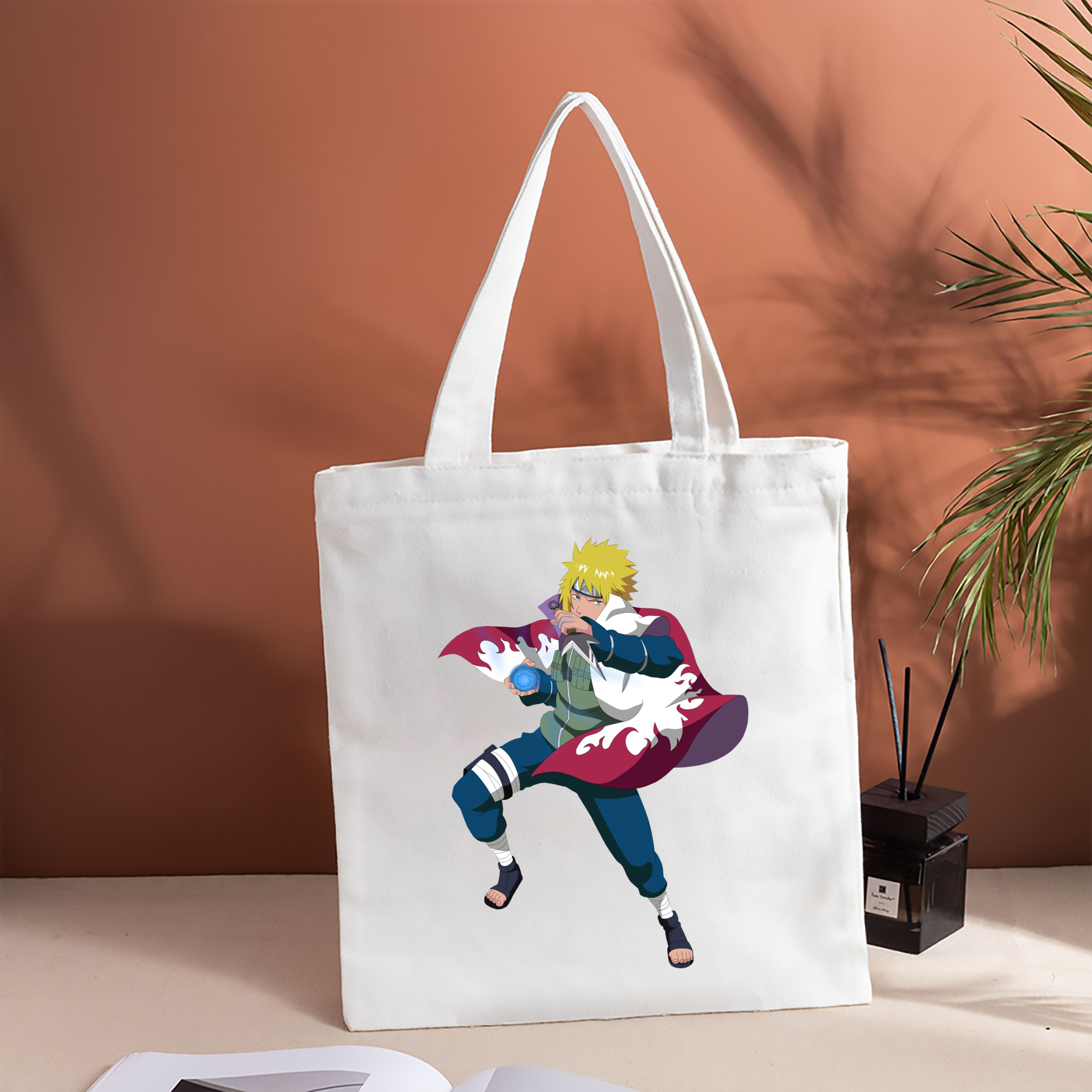 NARUTO -ナルト- 波風 ミナト Namikaze Minato 縦型キャンバス生地手提げバッグ　トートバッグ