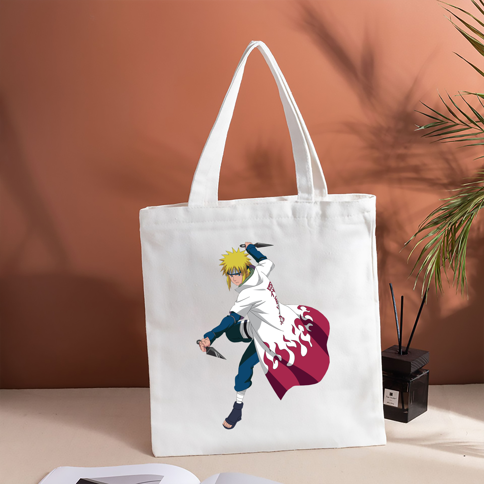 NARUTO -ナルト- 波風 ミナト Namikaze Minato 縦型キャンバス生地手提げバッグ　トートバッグ