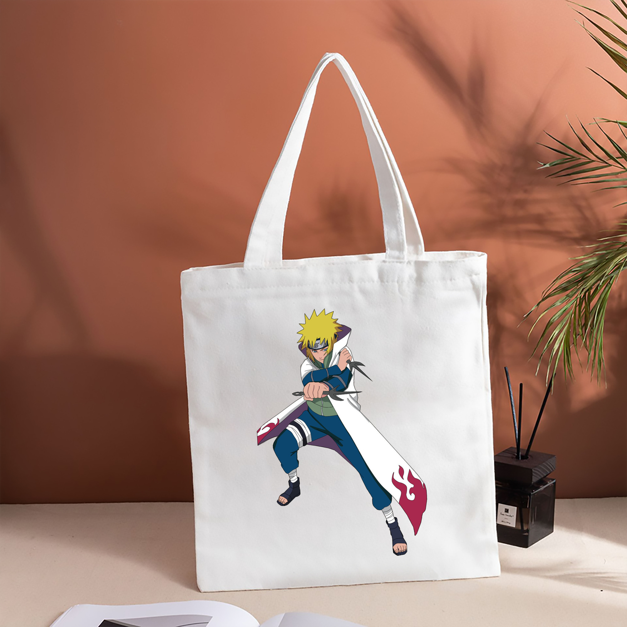 NARUTO -ナルト- 波風 ミナト Namikaze Minato 縦型キャンバス生地手提げバッグ　トートバッグ