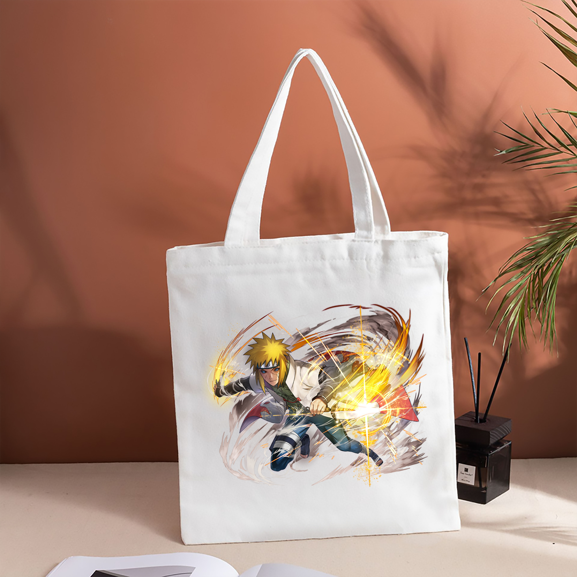 NARUTO -ナルト- 波風 ミナト Namikaze Minato 縦型キャンバス生地手提げバッグ　トートバッグ