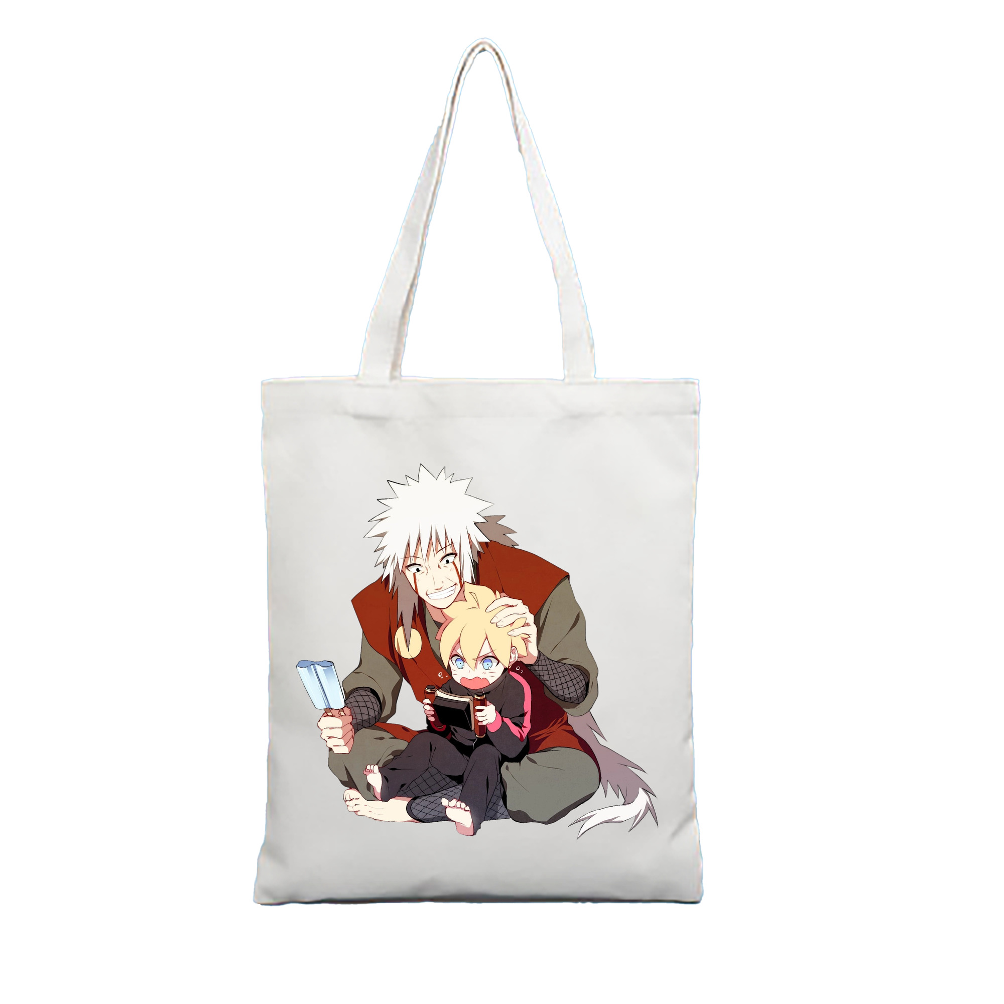 （画像用） NARUTO -ナルト- 自来也（じらいや） Jiraiya 縦型キャンバス生地手提げバッグ　トートバッグ
