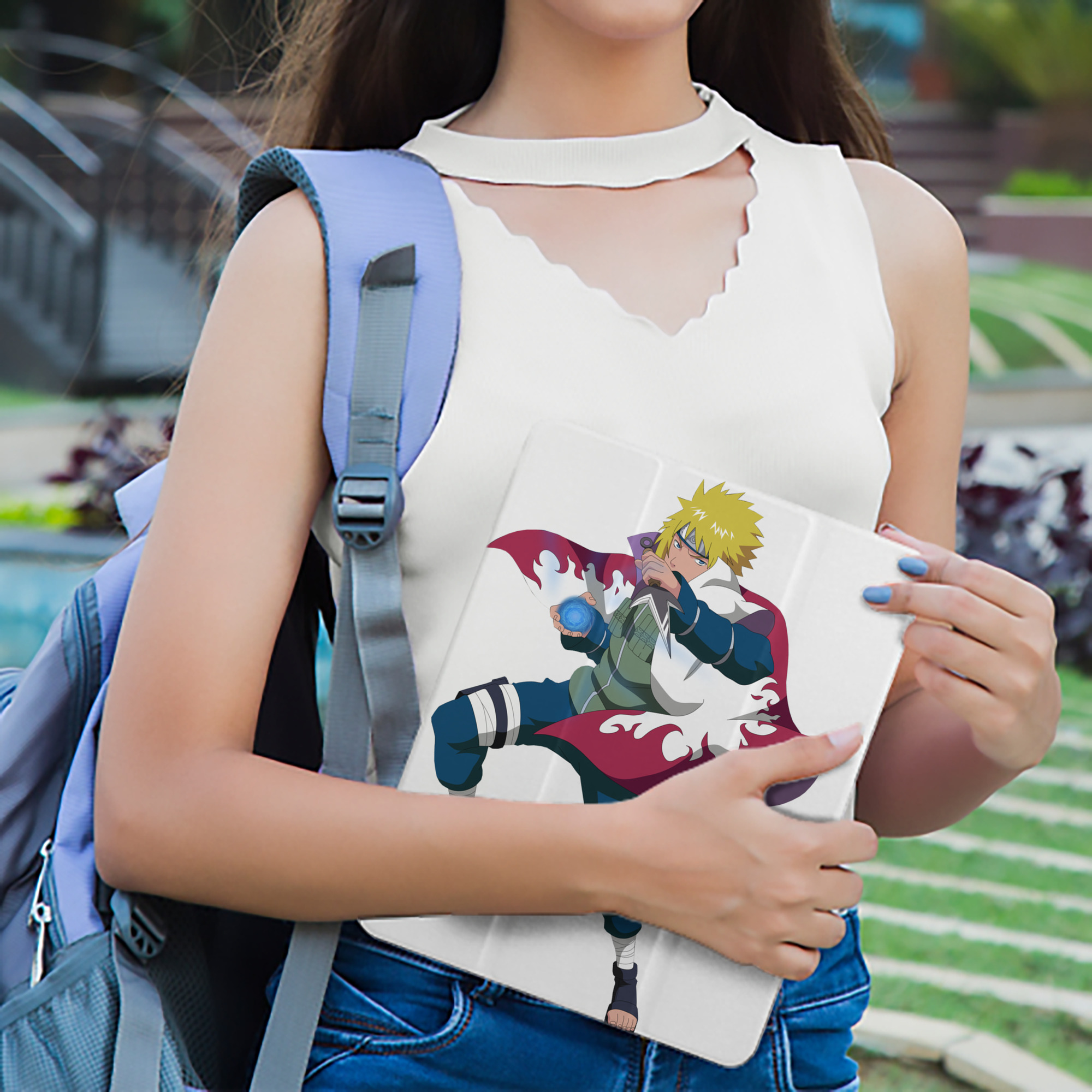 NARUTO -ナルト- 波風 ミナト Namikaze Minato IPad ケース ペン収納付き 三つ折りスタンド PUレザー×シリコン 対応機種9.5/10.5/10.9インチ