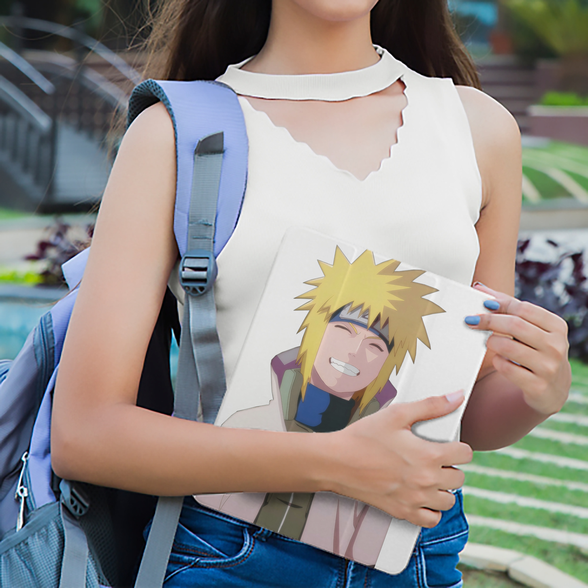 NARUTO -ナルト- 波風 ミナト Namikaze Minato IPad ケース ペン収納付き 三つ折りスタンド PUレザー×シリコン 対応機種9.5/10.5/10.9インチ