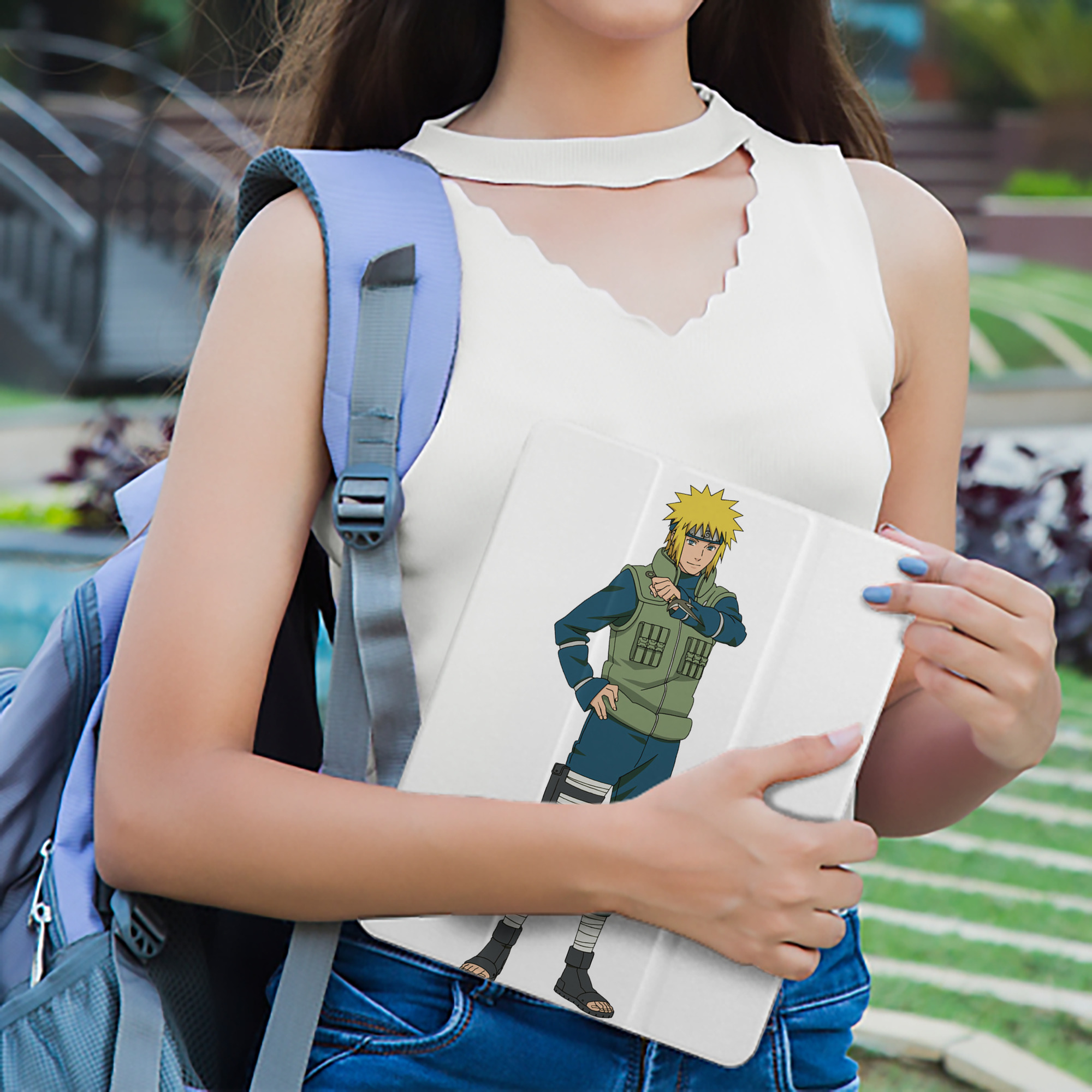 NARUTO -ナルト- 波風 ミナト Namikaze Minato IPad ケース ペン収納付き 三つ折りスタンド PUレザー×シリコン 対応機種9.5/10.5/10.9インチ
