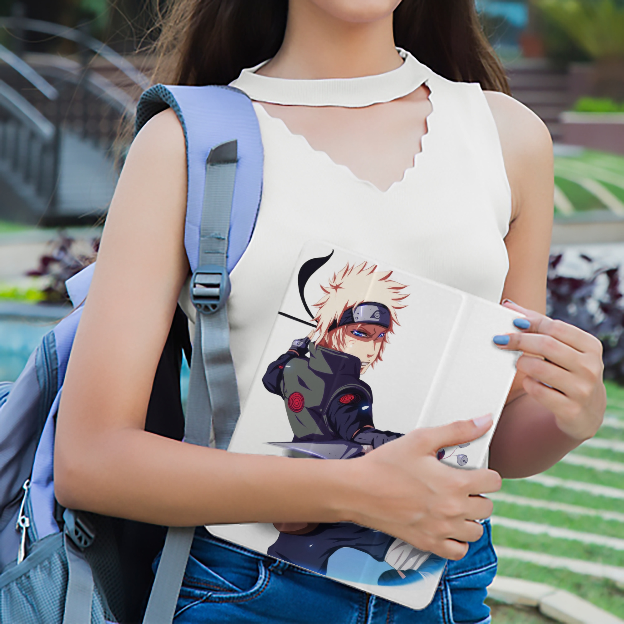 NARUTO -ナルト- 波風 ミナト Namikaze Minato IPad ケース ペン収納付き 三つ折りスタンド PUレザー×シリコン 対応機種9.5/10.5/10.9インチ