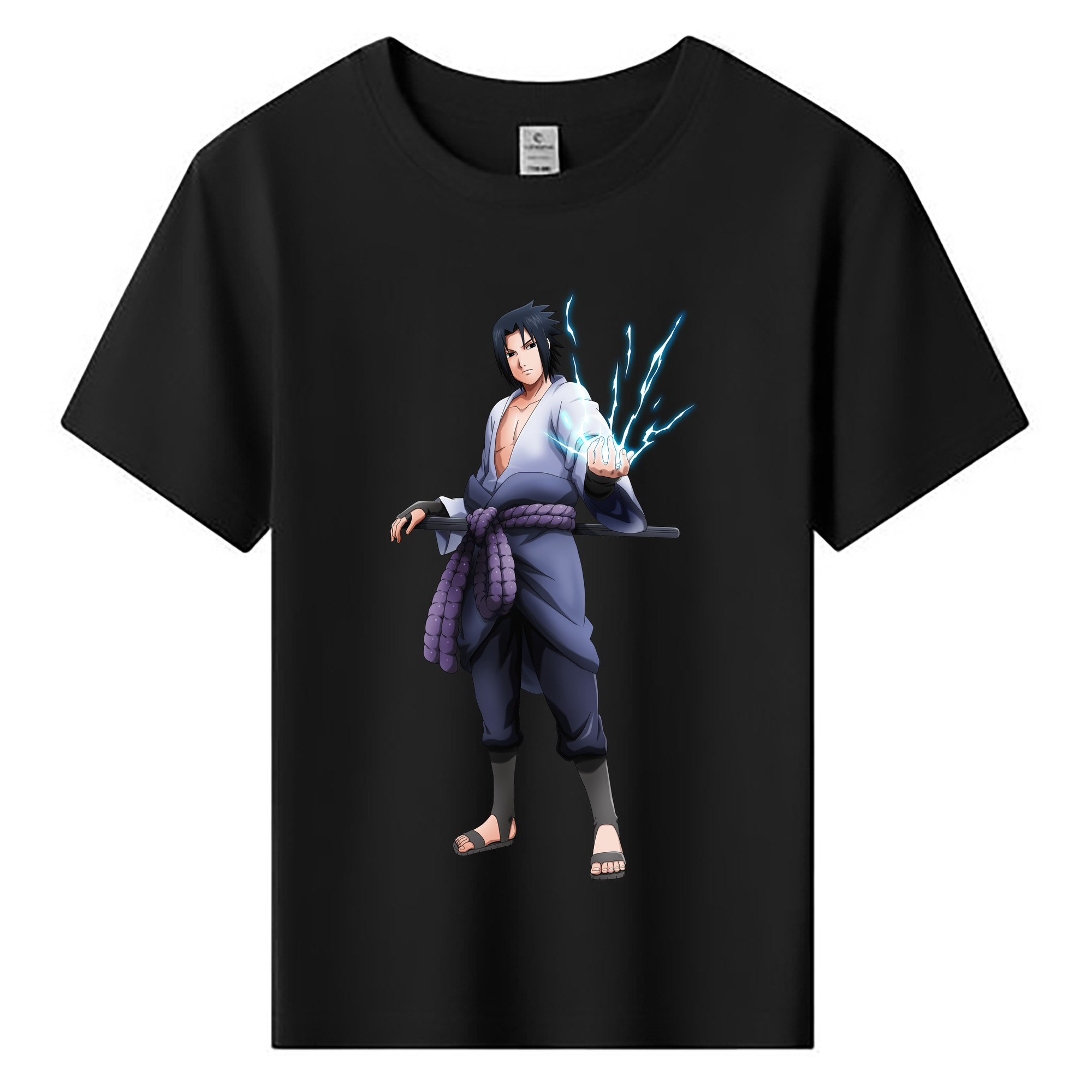 （画像用） NARUTO -ナルト- うちは サスケ Uchiha Sasuke 綿100％キッズTシャツ（フロントプリント）