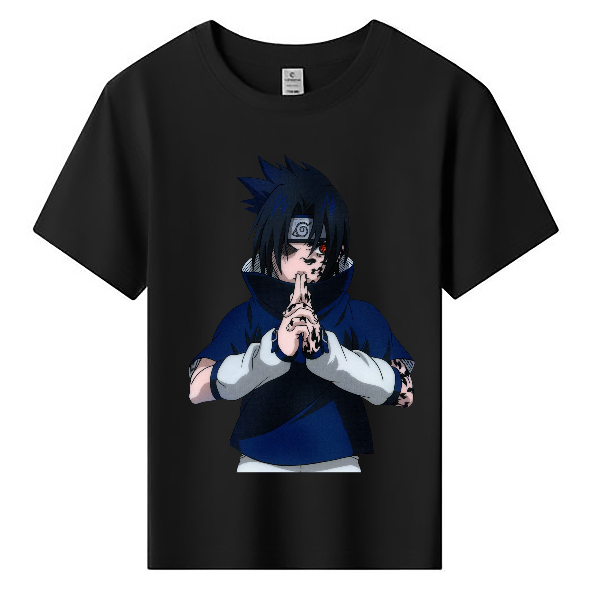 （画像用） NARUTO -ナルト- うちは サスケ Uchiha Sasuke 綿100％キッズTシャツ（フロントプリント）