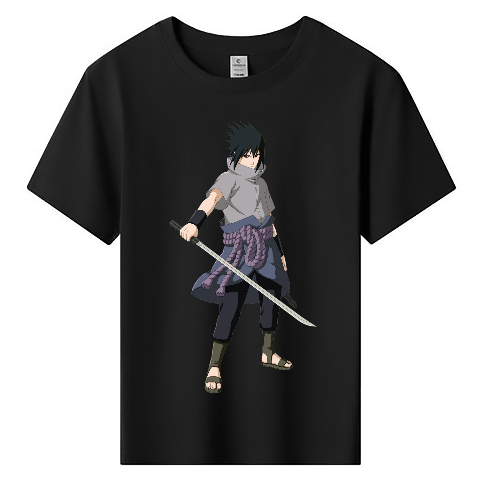 （画像用） NARUTO -ナルト- うちは サスケ Uchiha Sasuke 綿100％キッズTシャツ（フロントプリント）